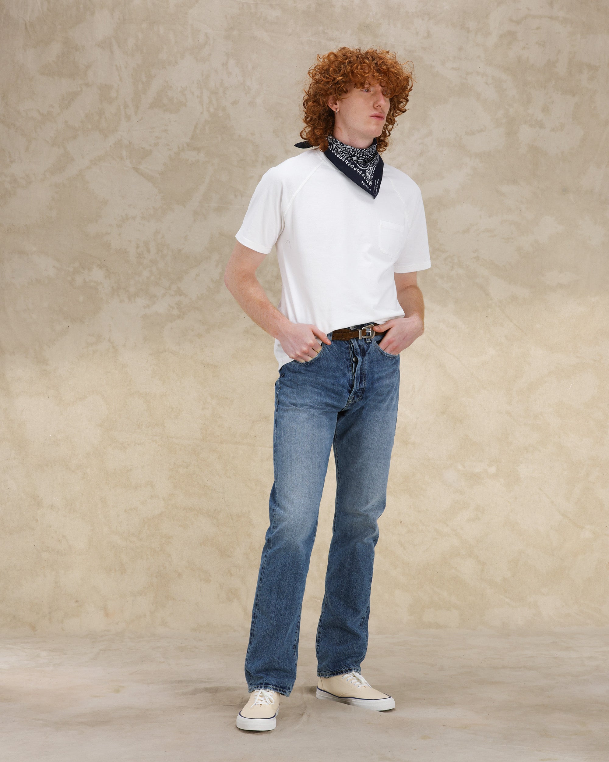 Unclejohn Japan Denim Selvedge 5-pocket High-waisted Stone Wash
