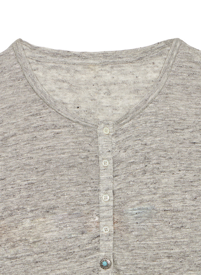 Coralie T-Shirt Serafino in Lino Melange
