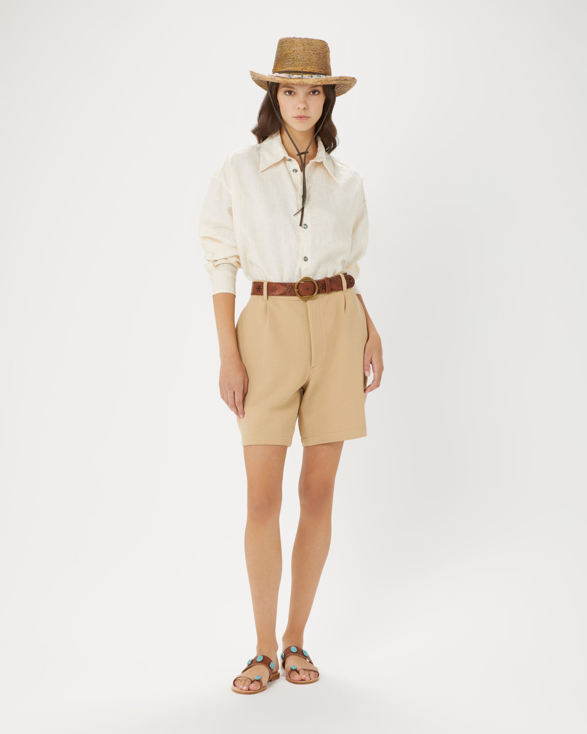 Jillian Bermuda Con Pences in Cotone