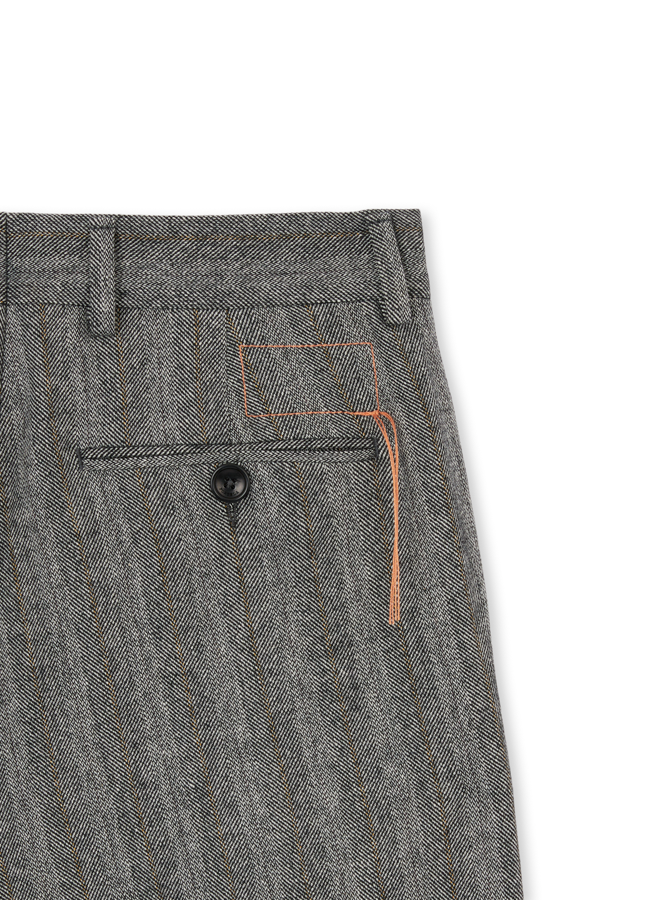 Jem Pantaloni Con Pences in Fresco Lana Gessato