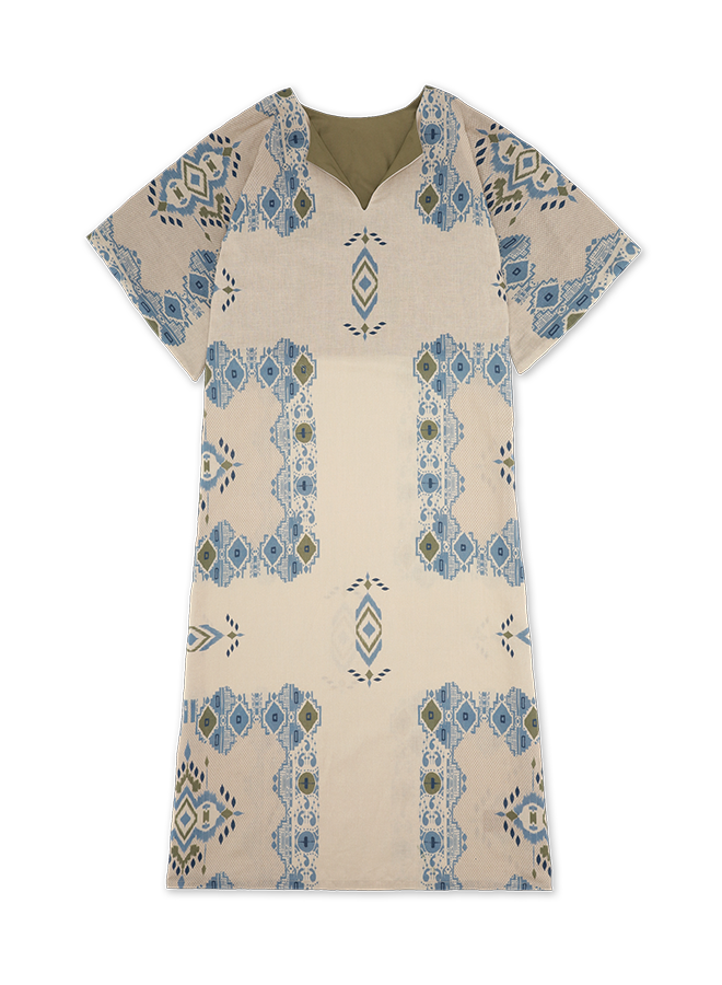 Acaia Cotton Linen Printed Dress