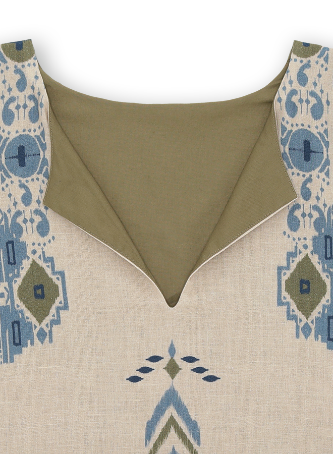 Acaia Cotton Linen Printed Dress