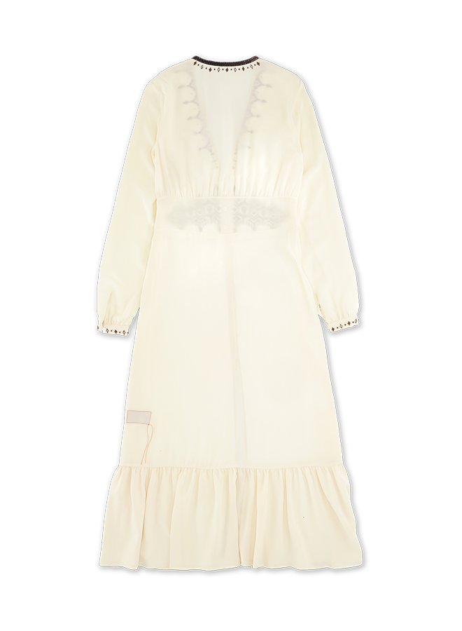 Ada Embroidered Silk Creponne Dress