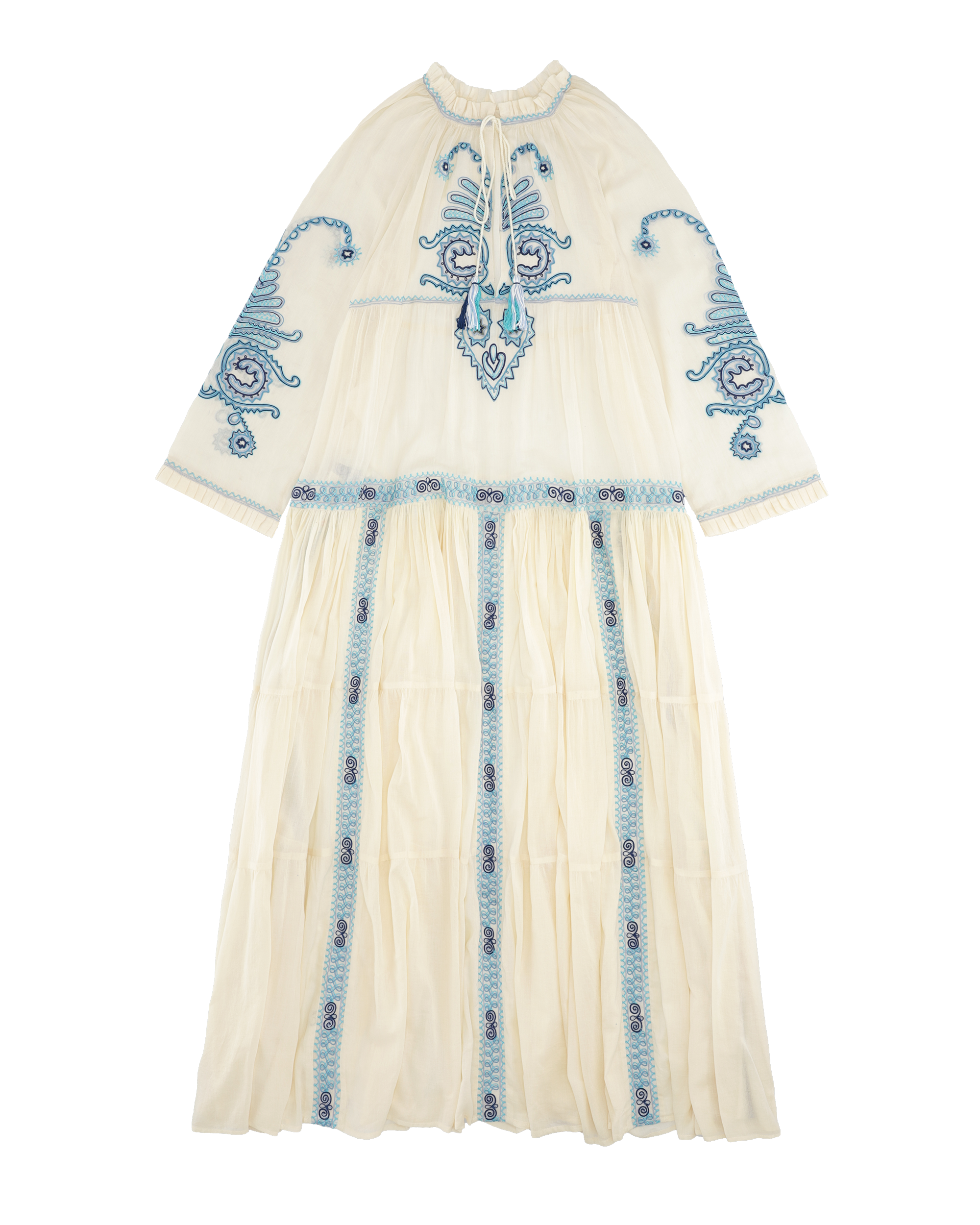 Arsia Embroidered Cotton Kaftan Dress
