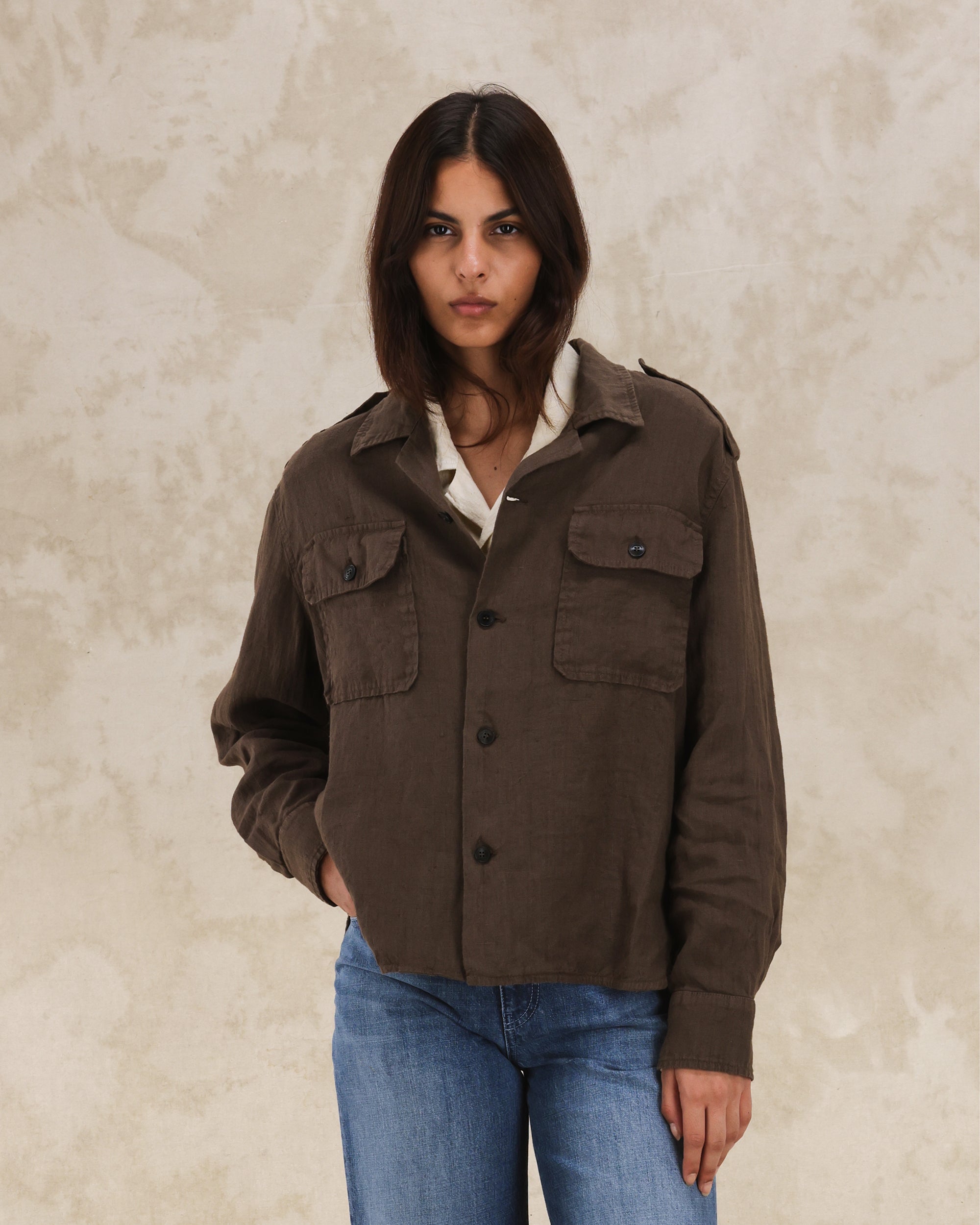 Bonnie Shirt Military Linen