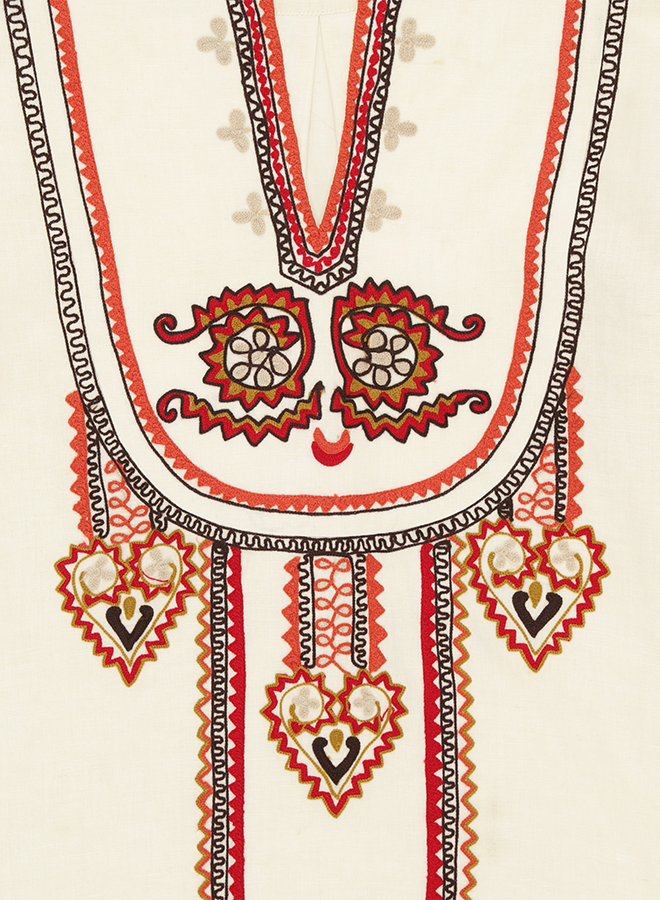 Cinthya Embroidered Blouse in Cotton Linen