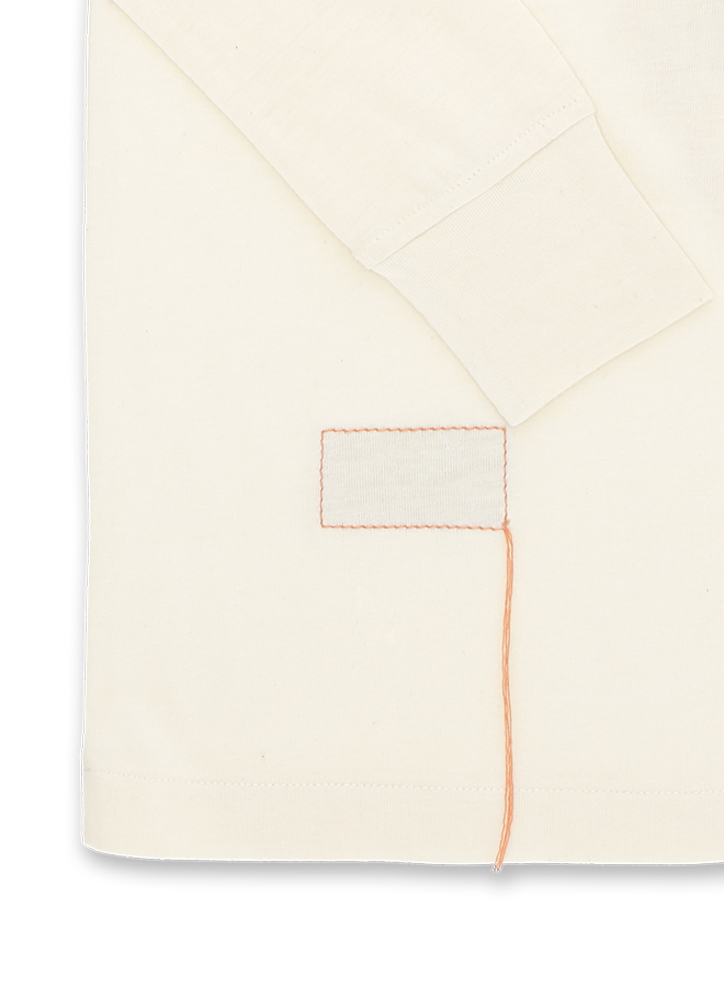 Coralie T-Shirt Serafino a Manica Lunga con Ricami Multi-Color
