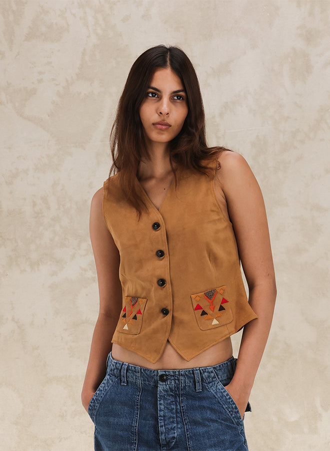 Denise Vest Suede Leather