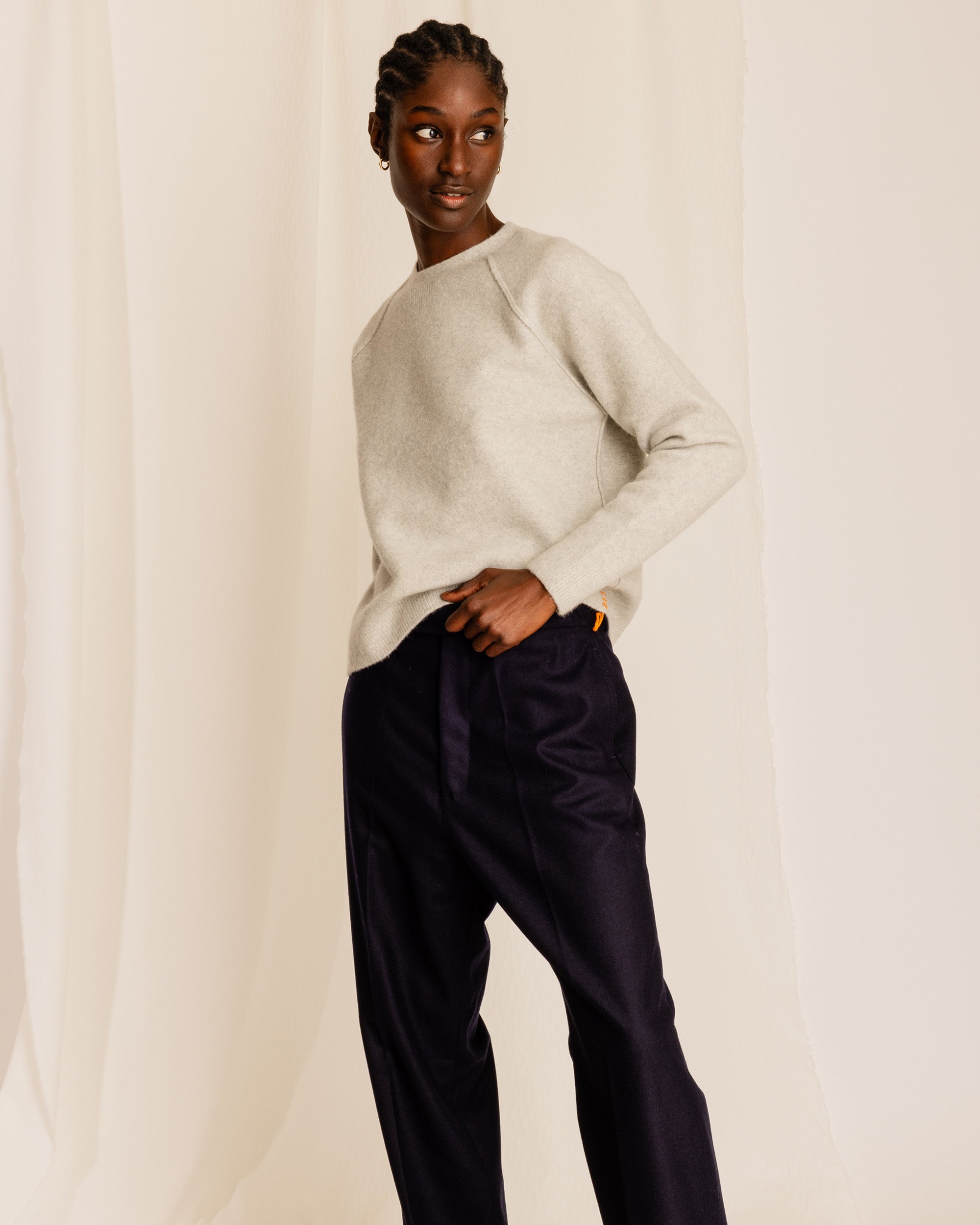 Harvard Knit Wool Raglan Sleeves Crewneck