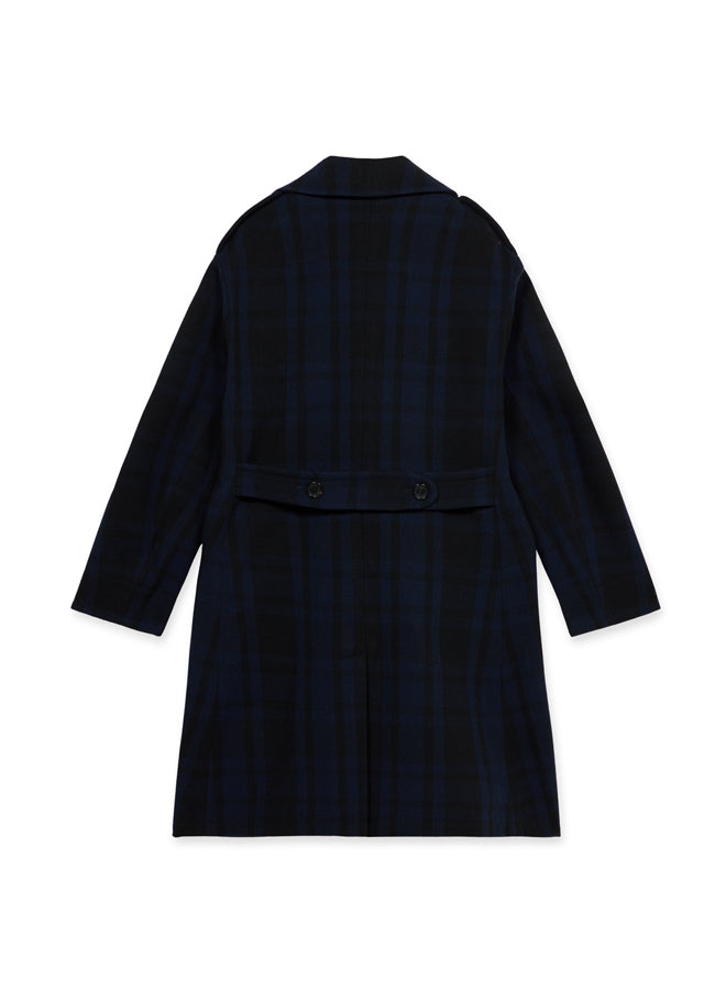 Winston Check Wool Double-breasted Coat