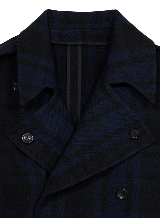 Winston Check Wool Double-breasted Coat