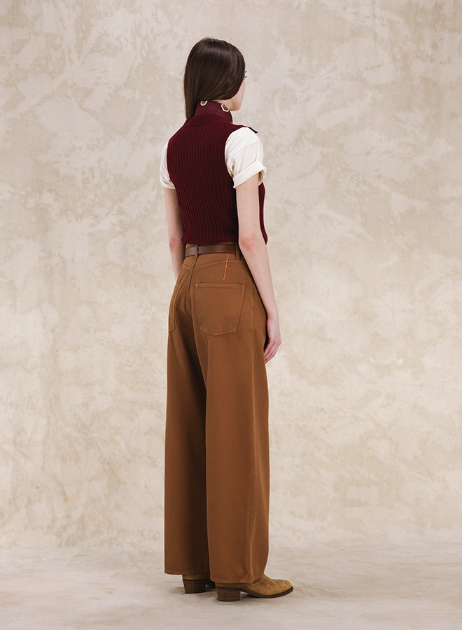 Jaron Trousers Wide-leg Wool & Cotton