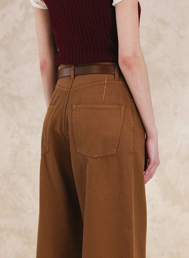 Jaron Trousers Wide-leg Wool & Cotton