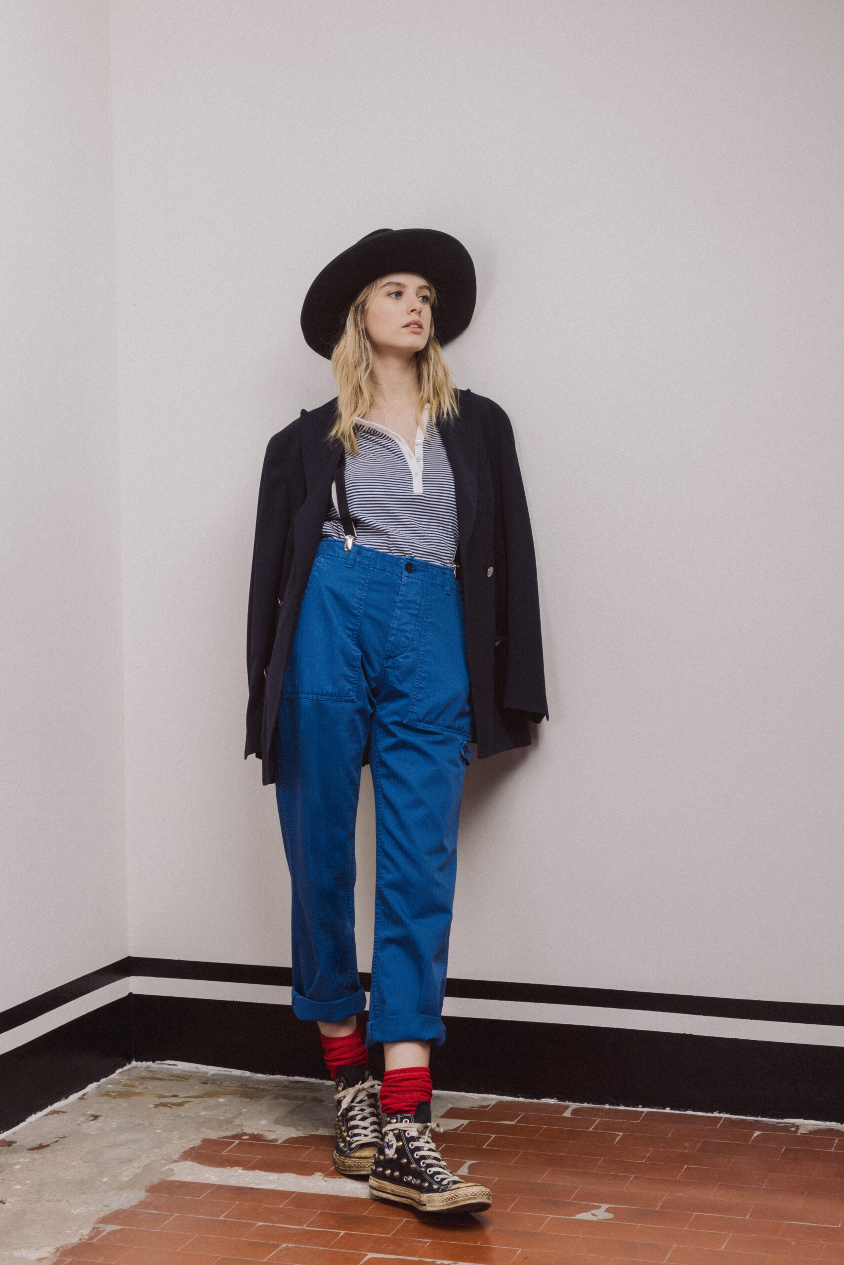 Jerryt Trousers Fatigue Herringbone Cotton