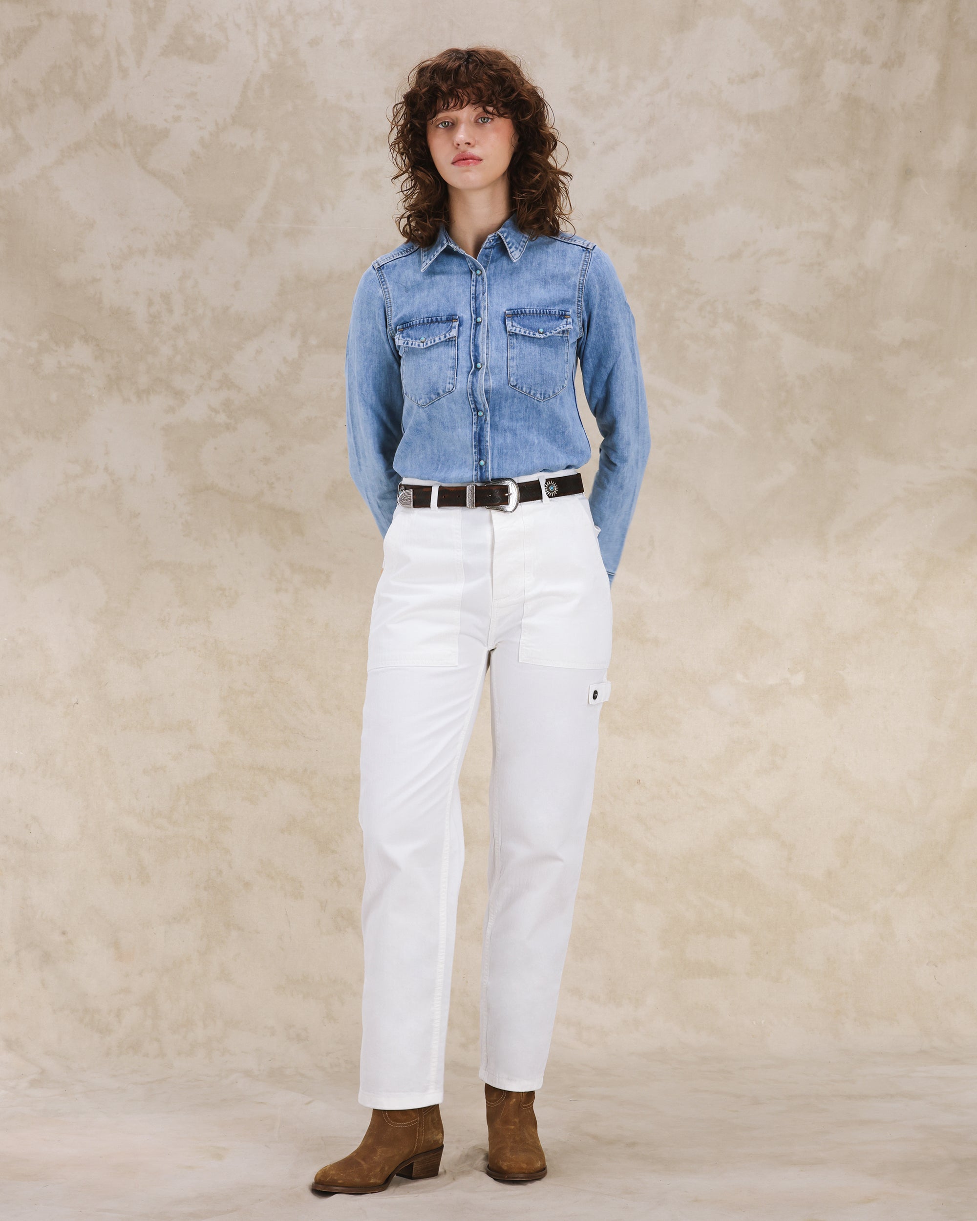 Jerryt Trousers Fatigue Herringbone Cotton