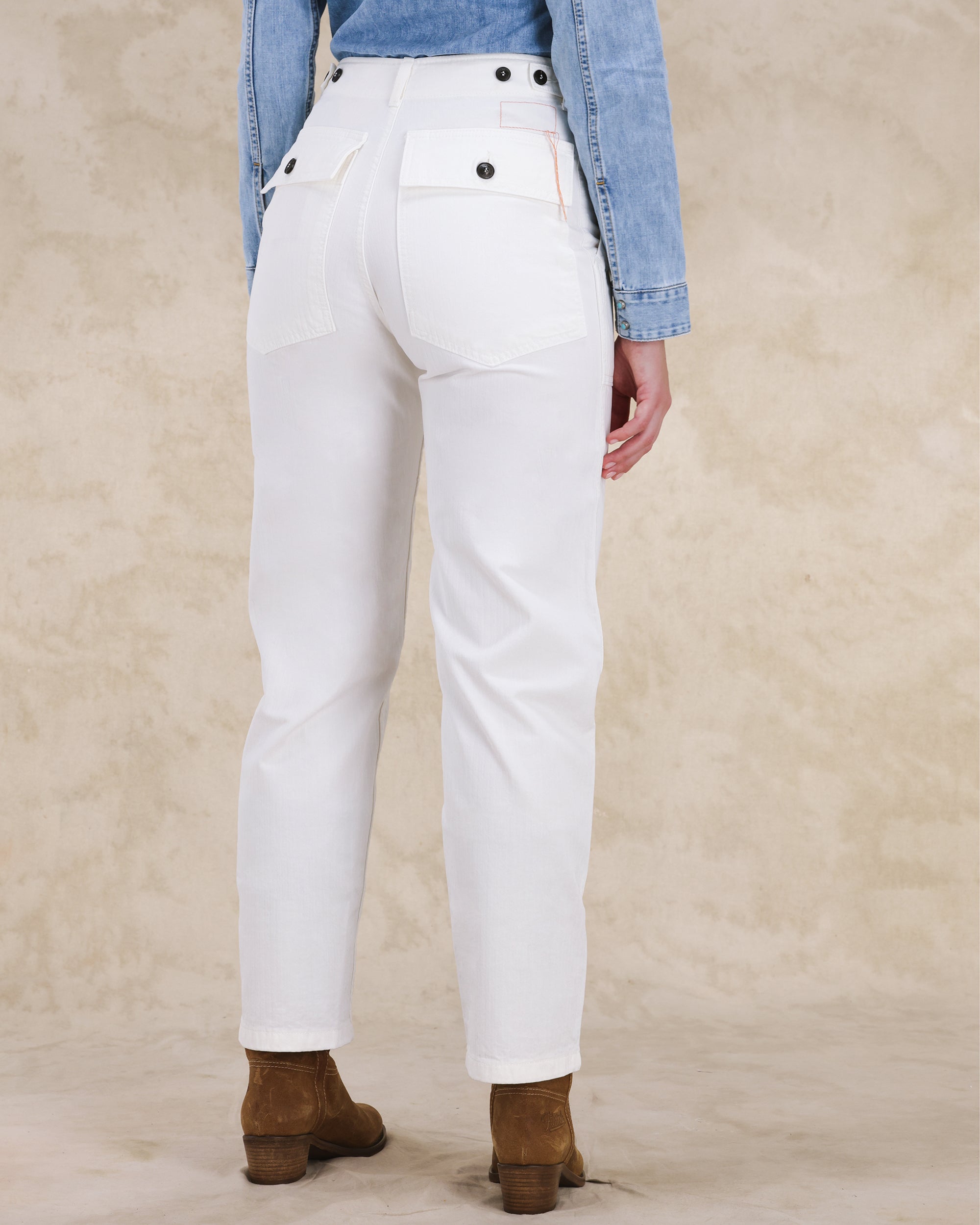 Jerryt Trousers Fatigue Herringbone Cotton