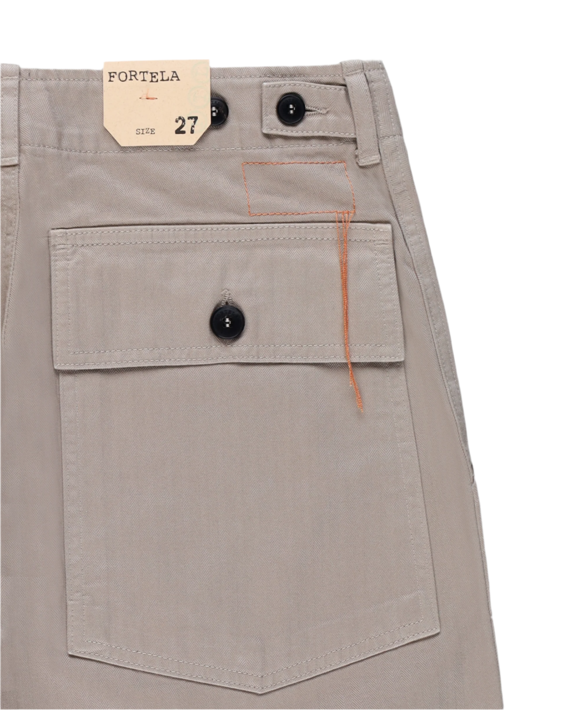 Jerryt Trousers Fatigue Herringbone Cotton