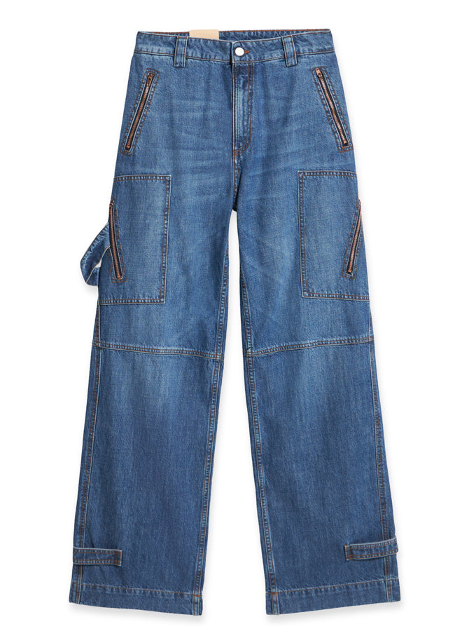 Juniaj Trousers Cargo Denim Custom Wash