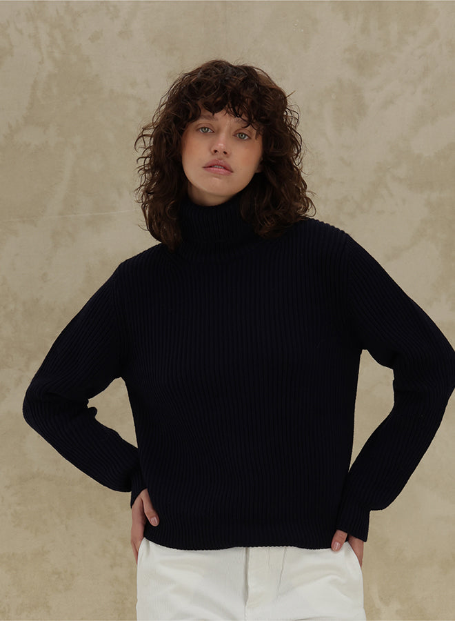 Leona High Neck Wool and Cashmere Sweater