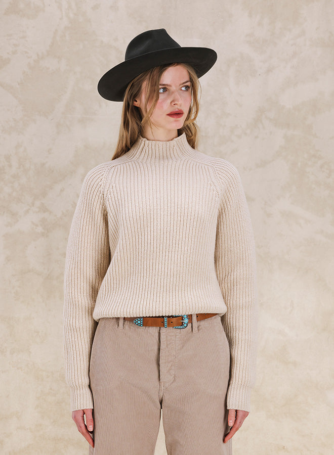 Leona High Neck Wool and Cashmere Sweater