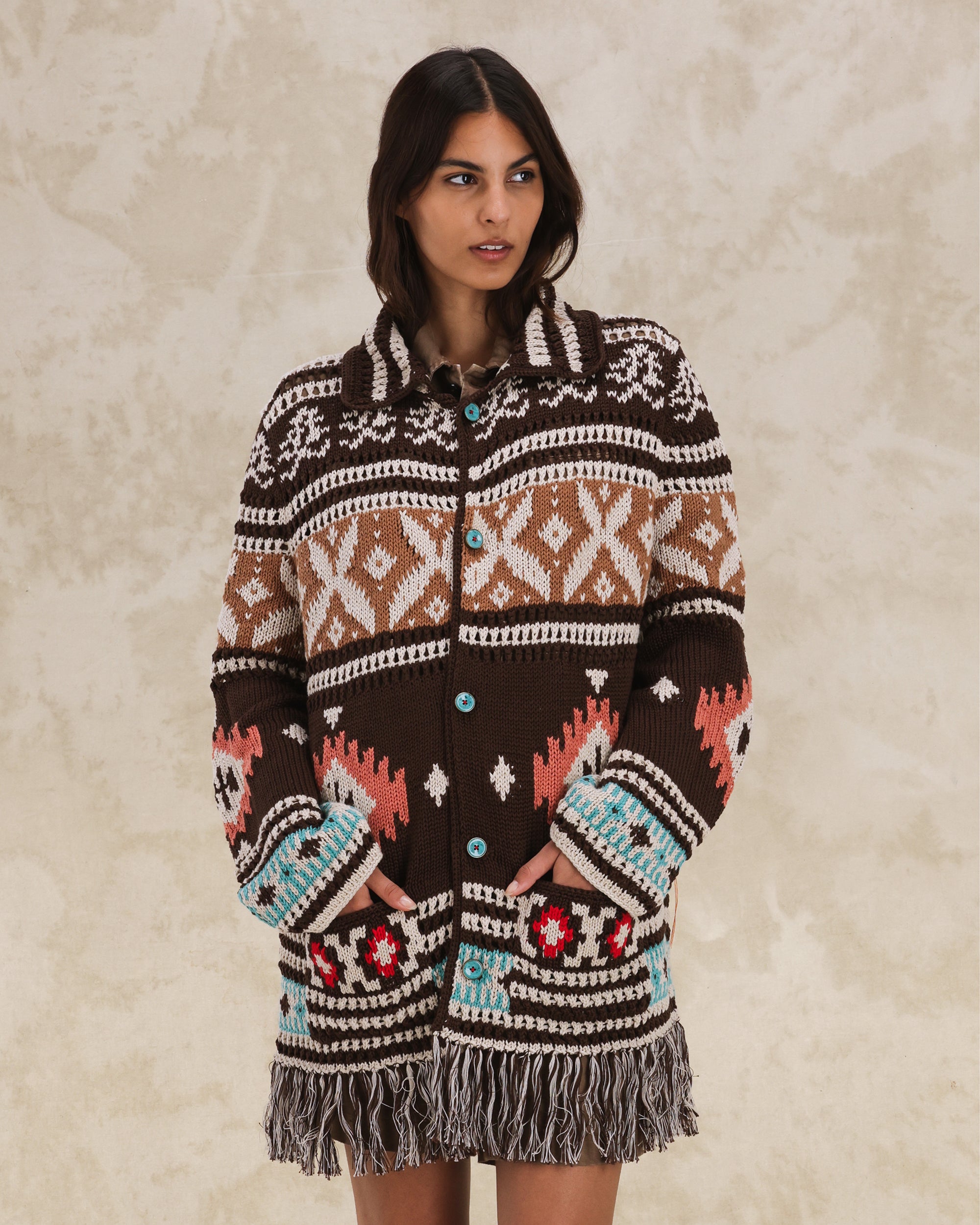 Lilly Cardigan Navajo Alpaca E Cotton