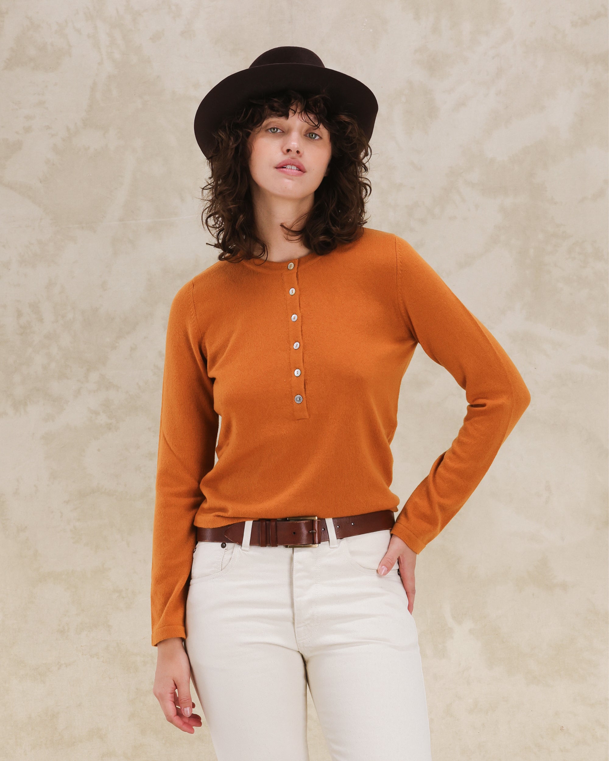 Lou Knit Henley Cashmere
