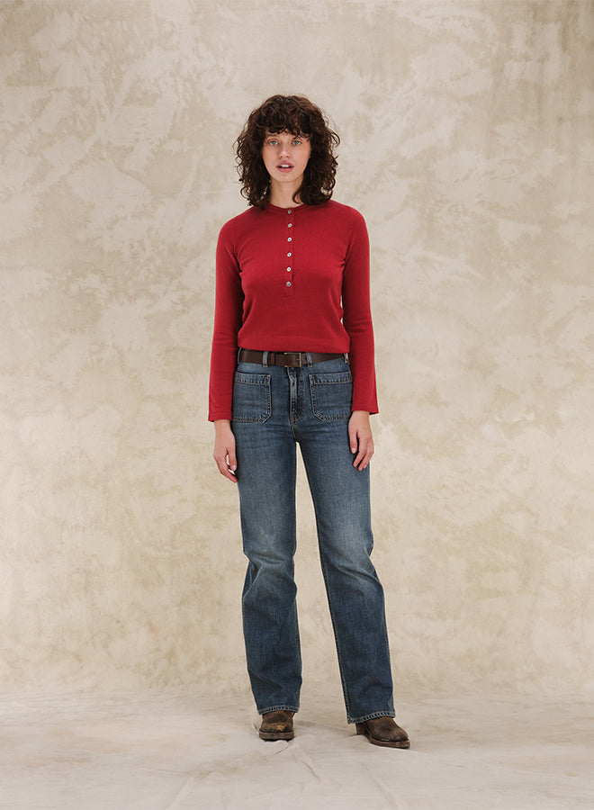 Lou Knit Henley Cashmere