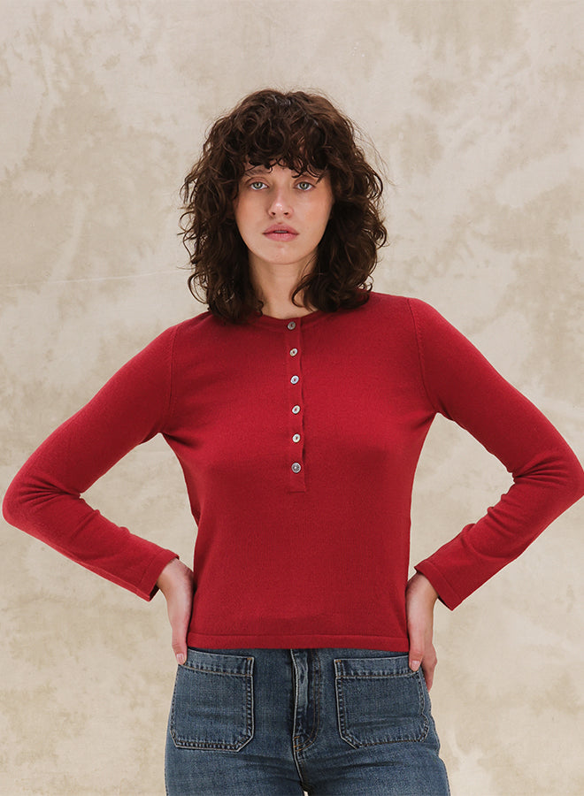 Lou Knit Henley Cashmere