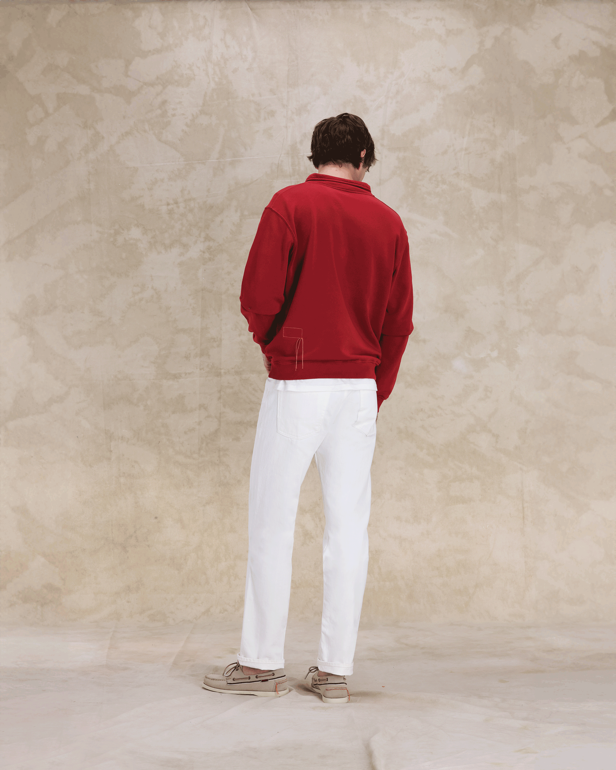 Yale Brushed Jersey Quarter Zip Collared Sweatshirt