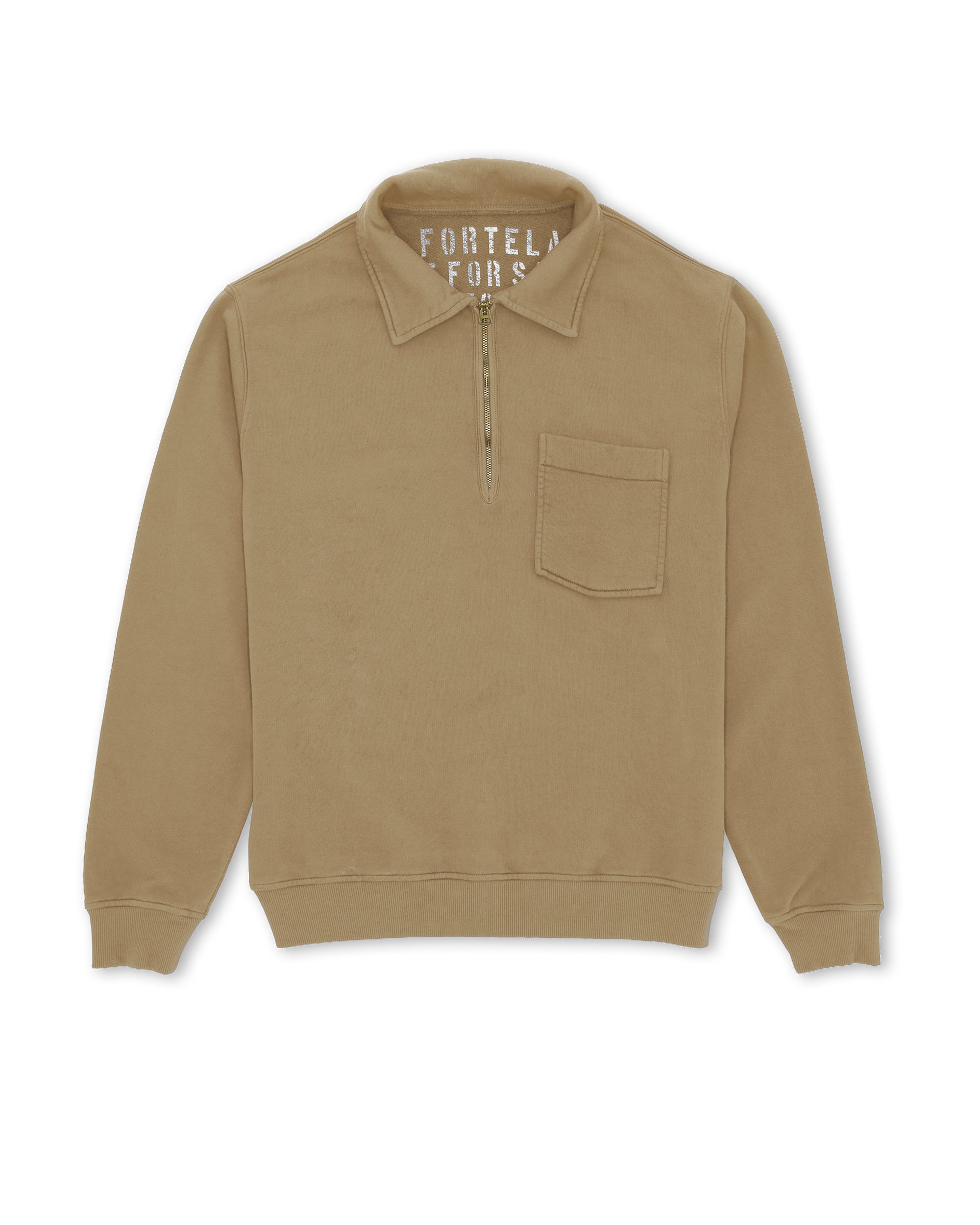 Yale Brushed Jersey Quarter Zip Collared Sweatshirt