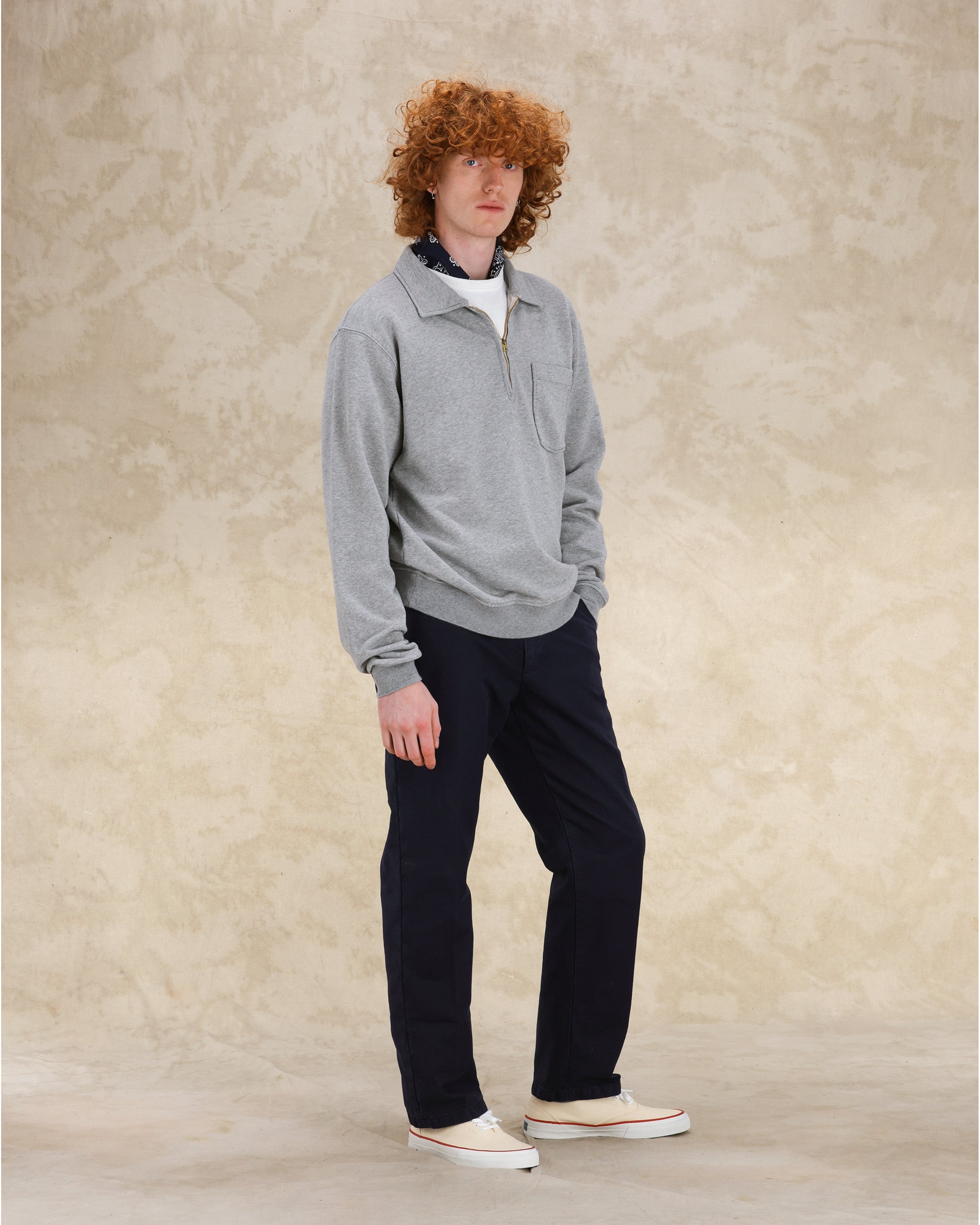 Yale Felpa In Jersey Garzato Con Colletto E Zip