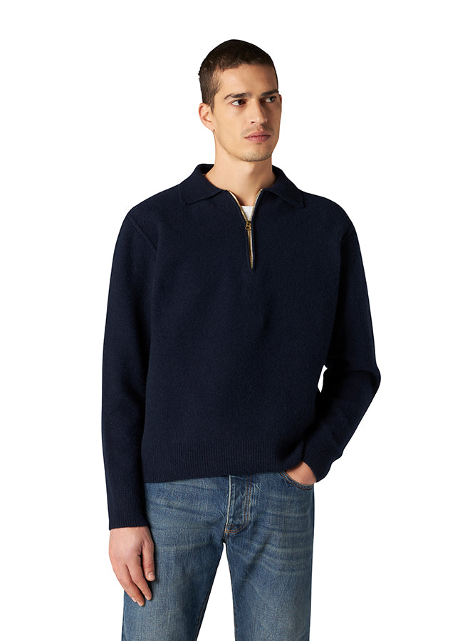 Yale Wool Sweater With Collar And Zip