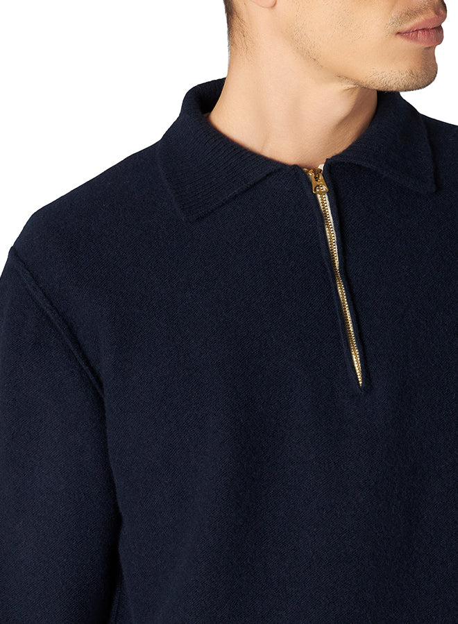 Yale Wool Sweater With Collar And Zip