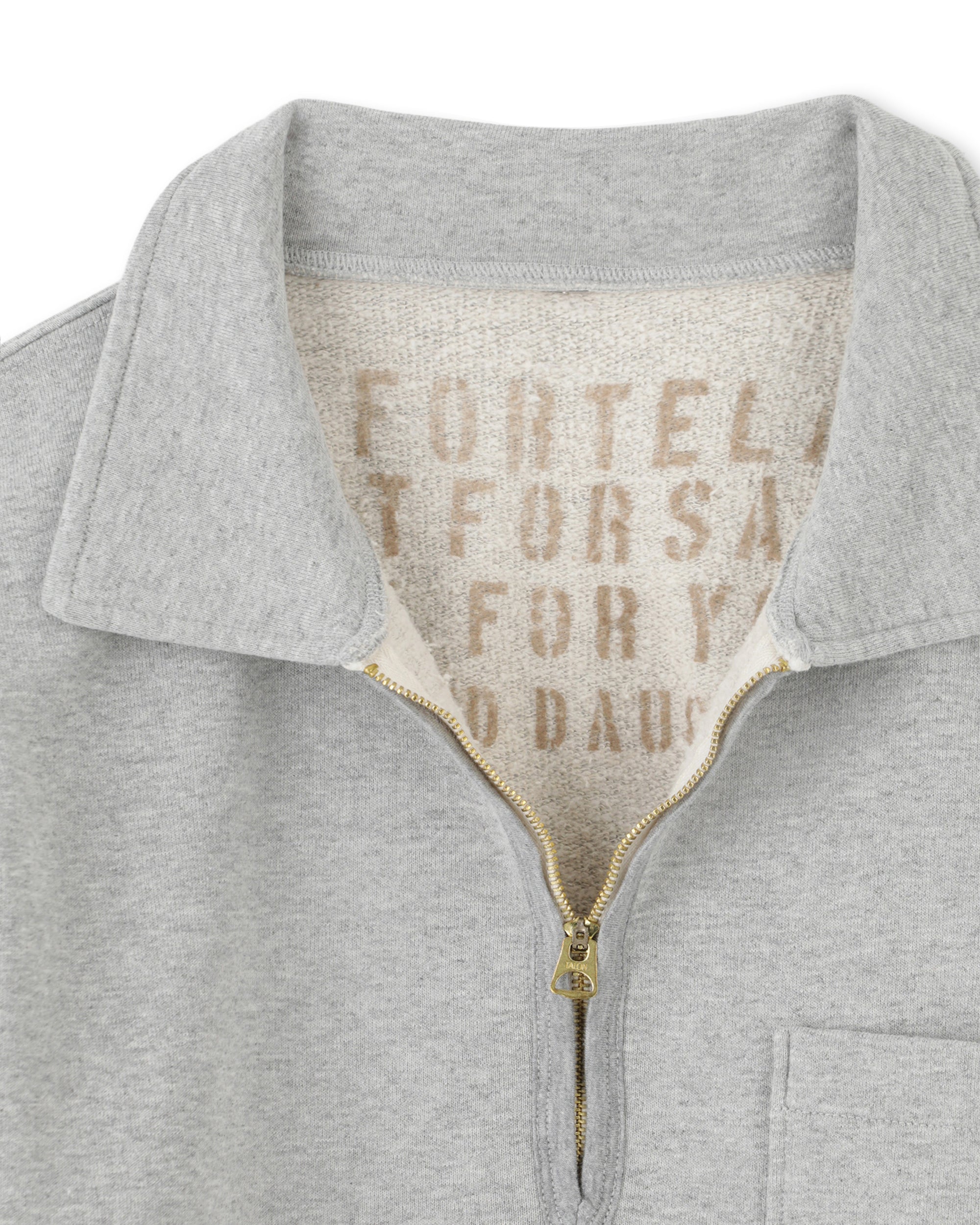 Yalep Brushed Jersey Quarter Zip Collared Sweatshirt