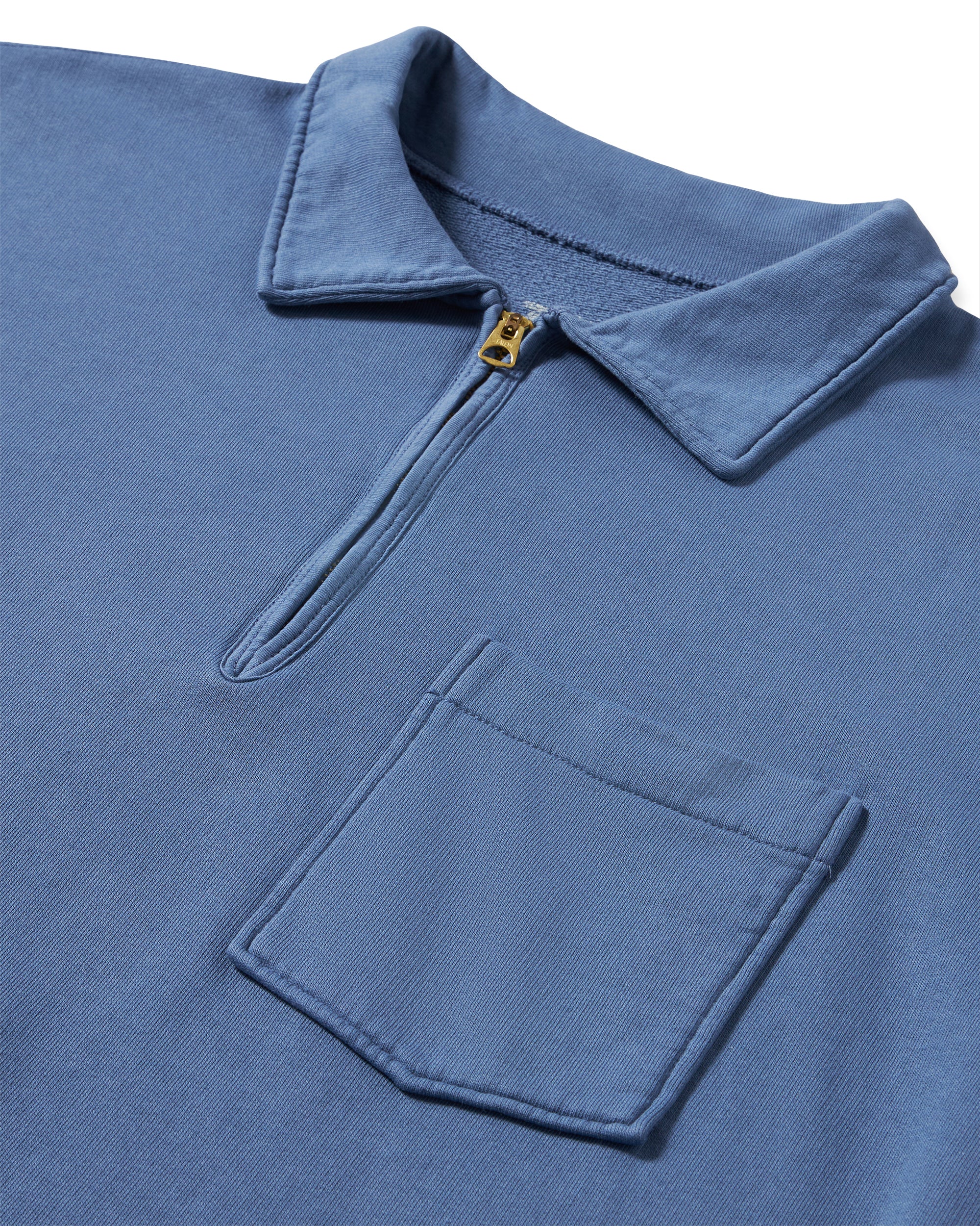 Yalep Brushed Jersey Quarter Zip Collared Sweatshirt