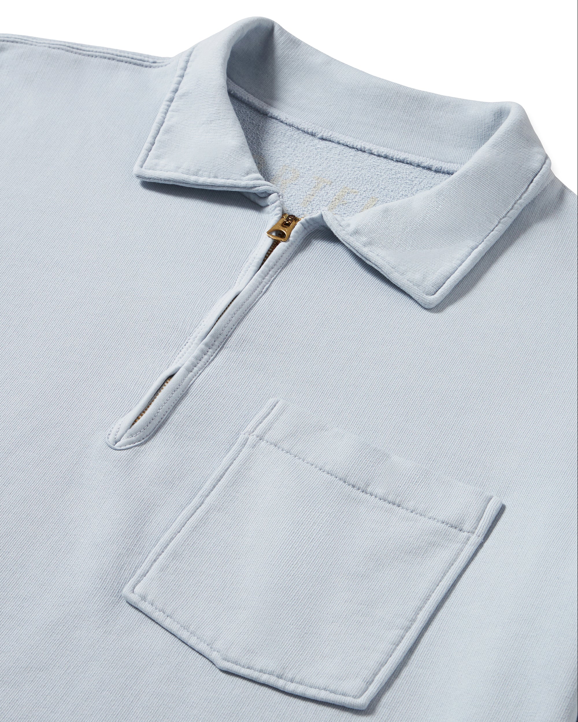 Yalep Brushed Jersey Quarter Zip Collared Sweatshirt