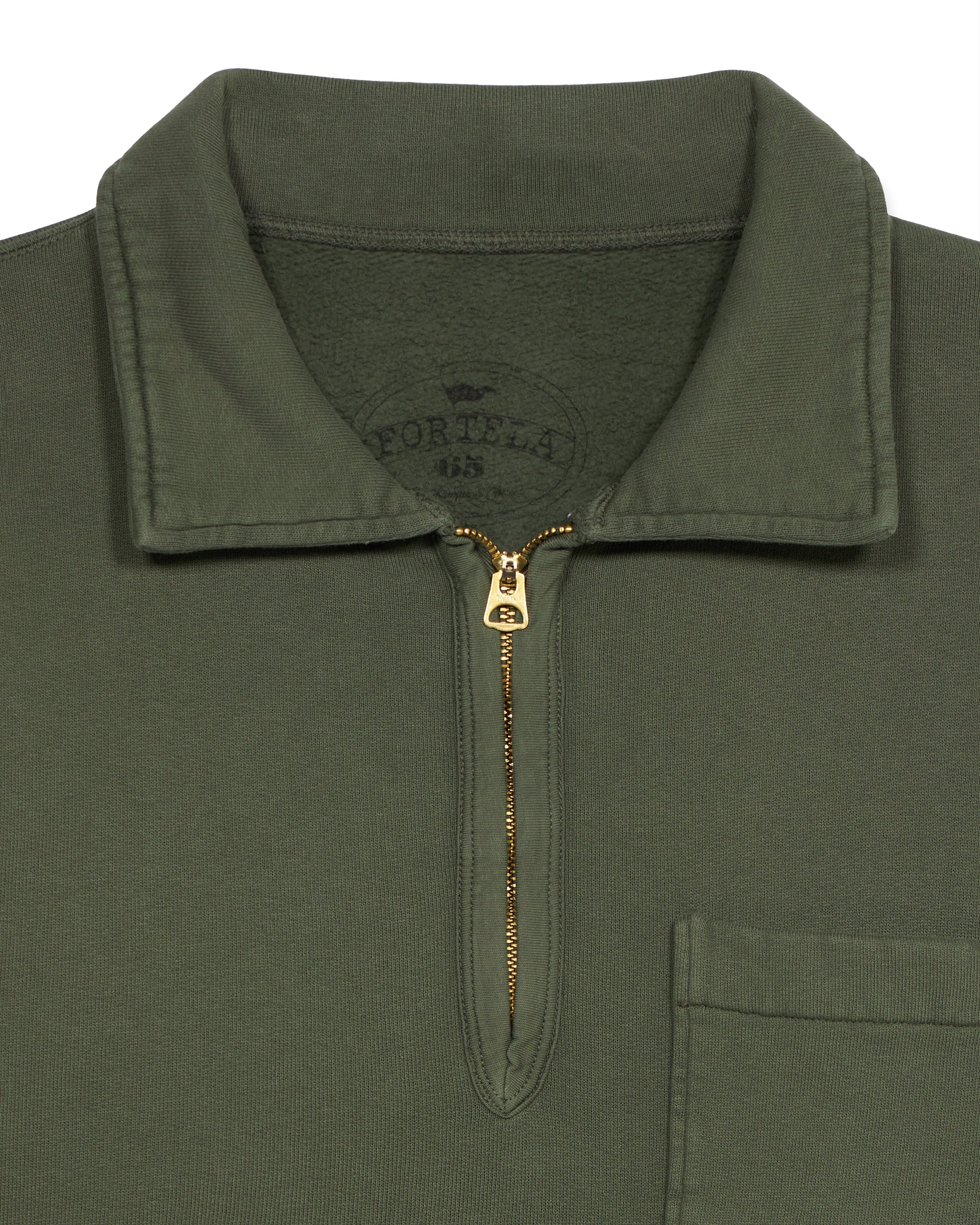 Yale Felpa In Cotone Felpato Con Colletto E Zip