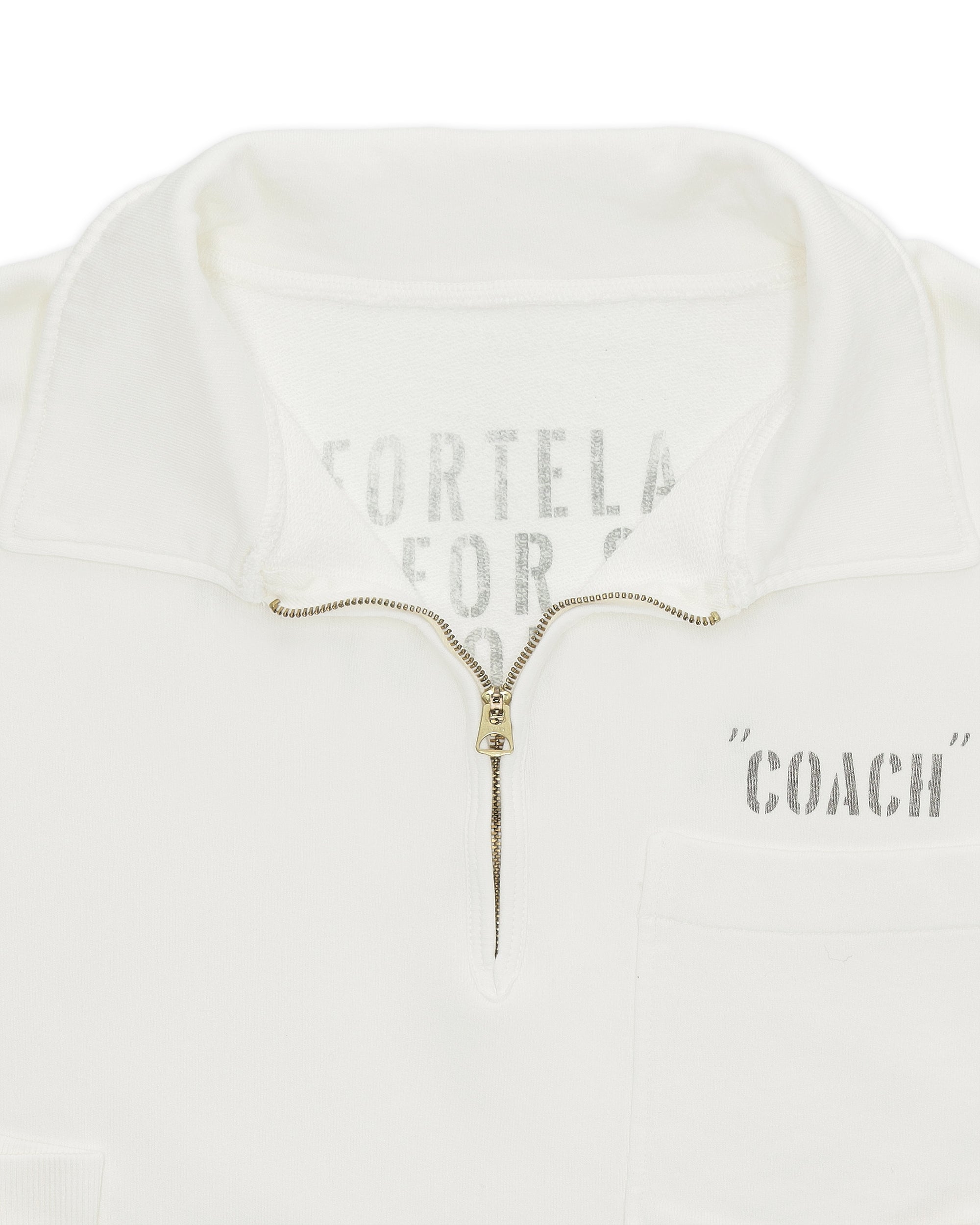 Yalepcoach Brushed Jersey Quarter Zip Collared Printed Sweatshirt