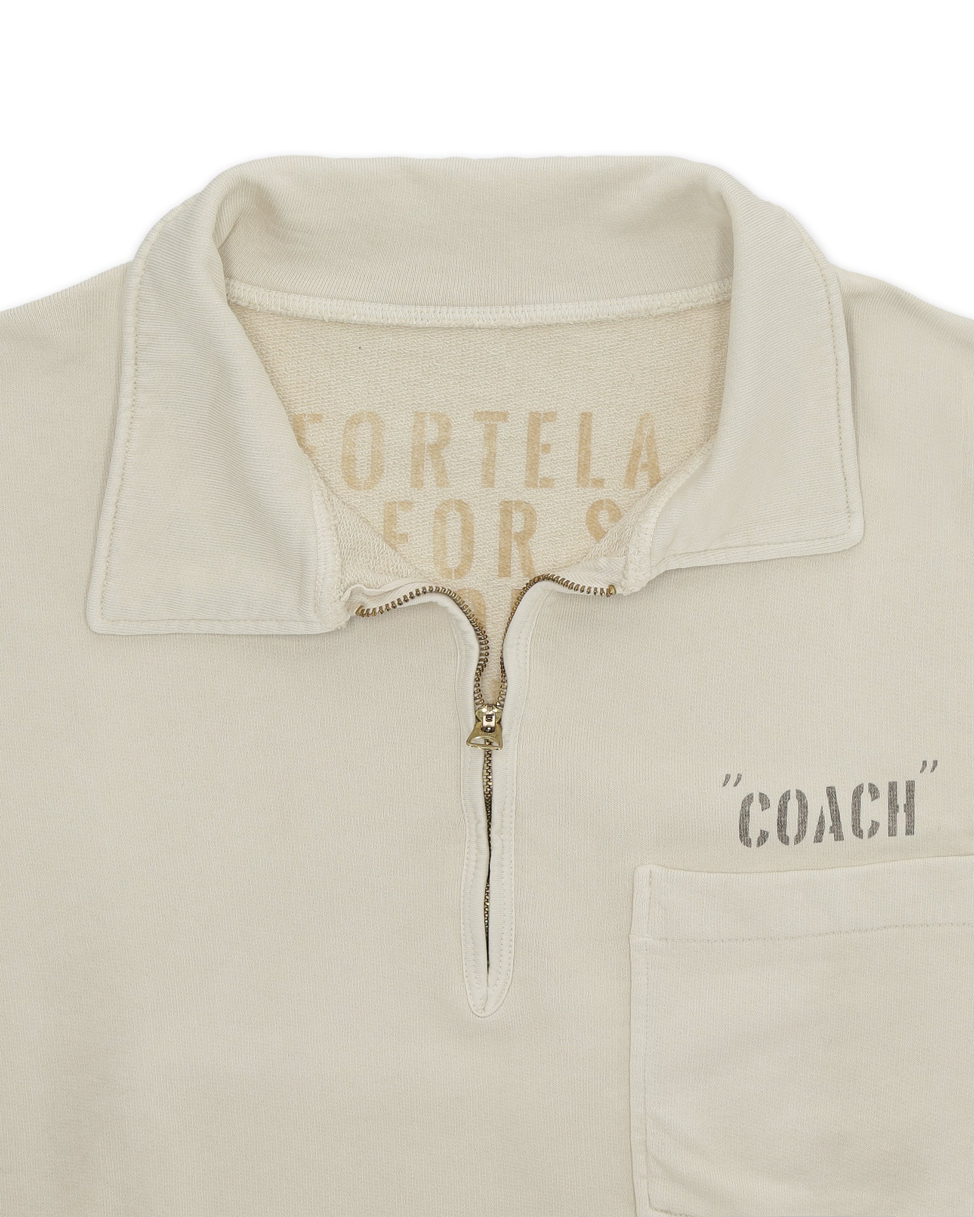 Yalepcoach Brushed Jersey Quarter Zip Collared Printed Sweatshirt