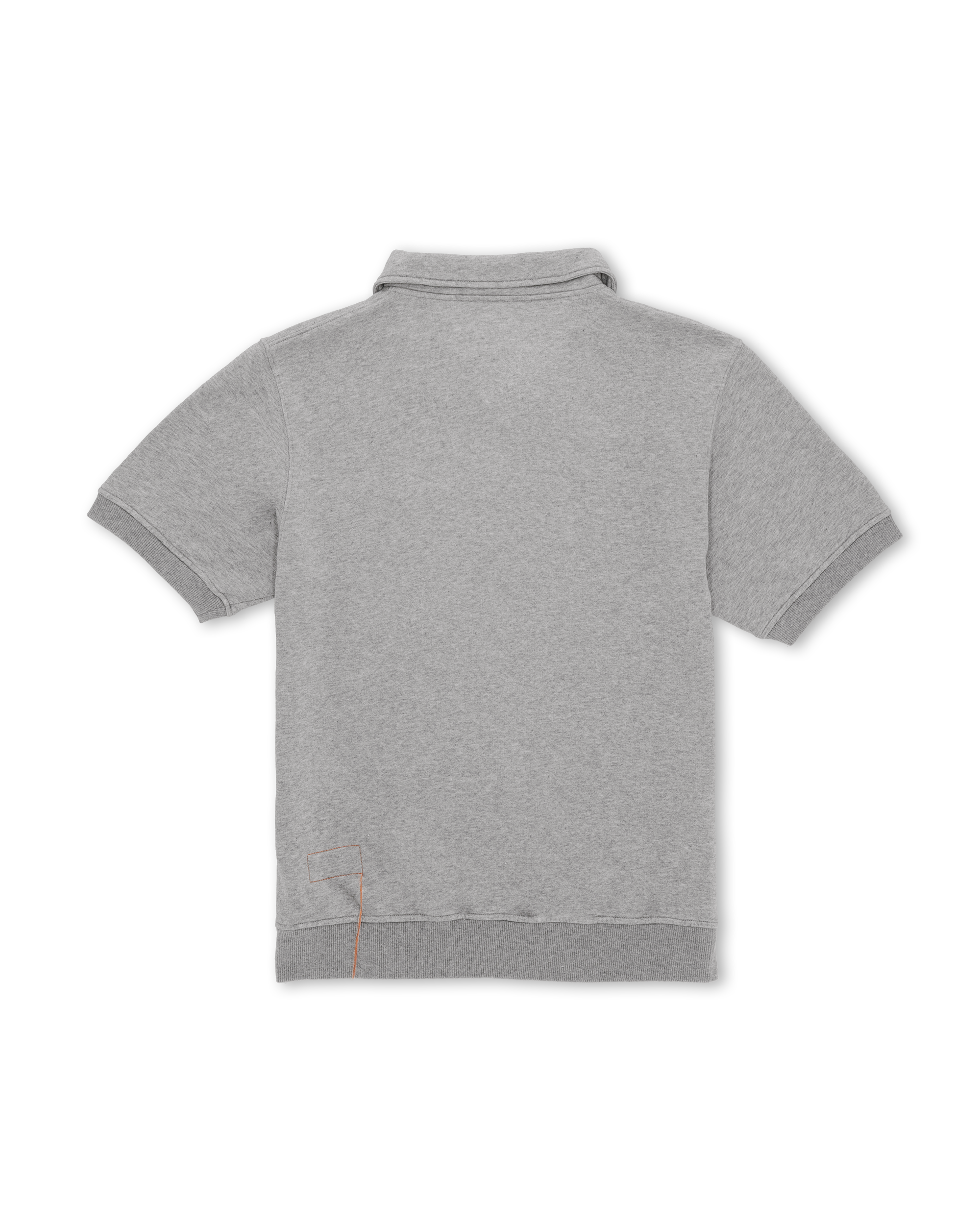 Yalepm Brushed Jersey Quarter Zip Collared Short Sleeve Sweatshirt