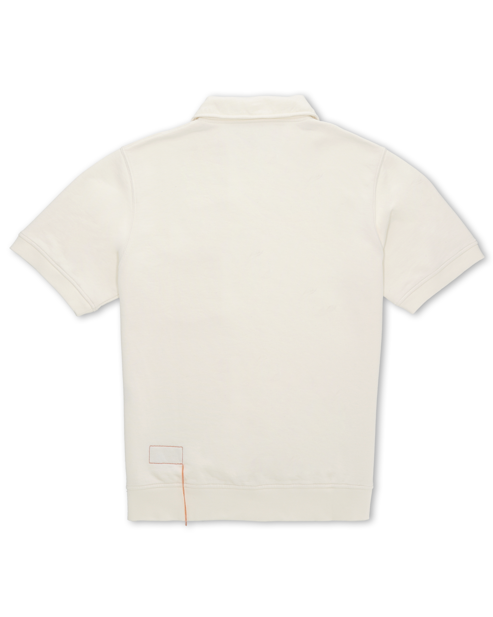 Yalepm Brushed Jersey Quarter Zip Collared Short Sleeve Sweatshirt