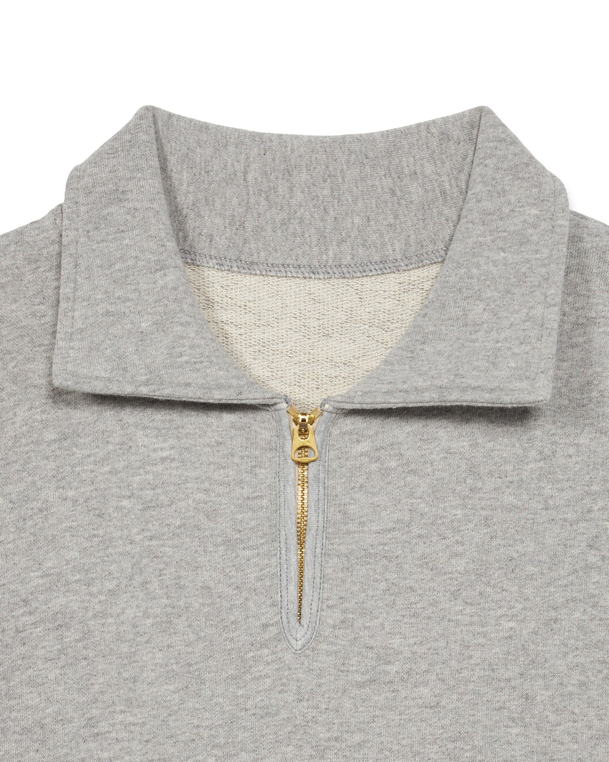 York Brushed Jersey Quarter Zip Collared Short Sleeve Sweatshirt