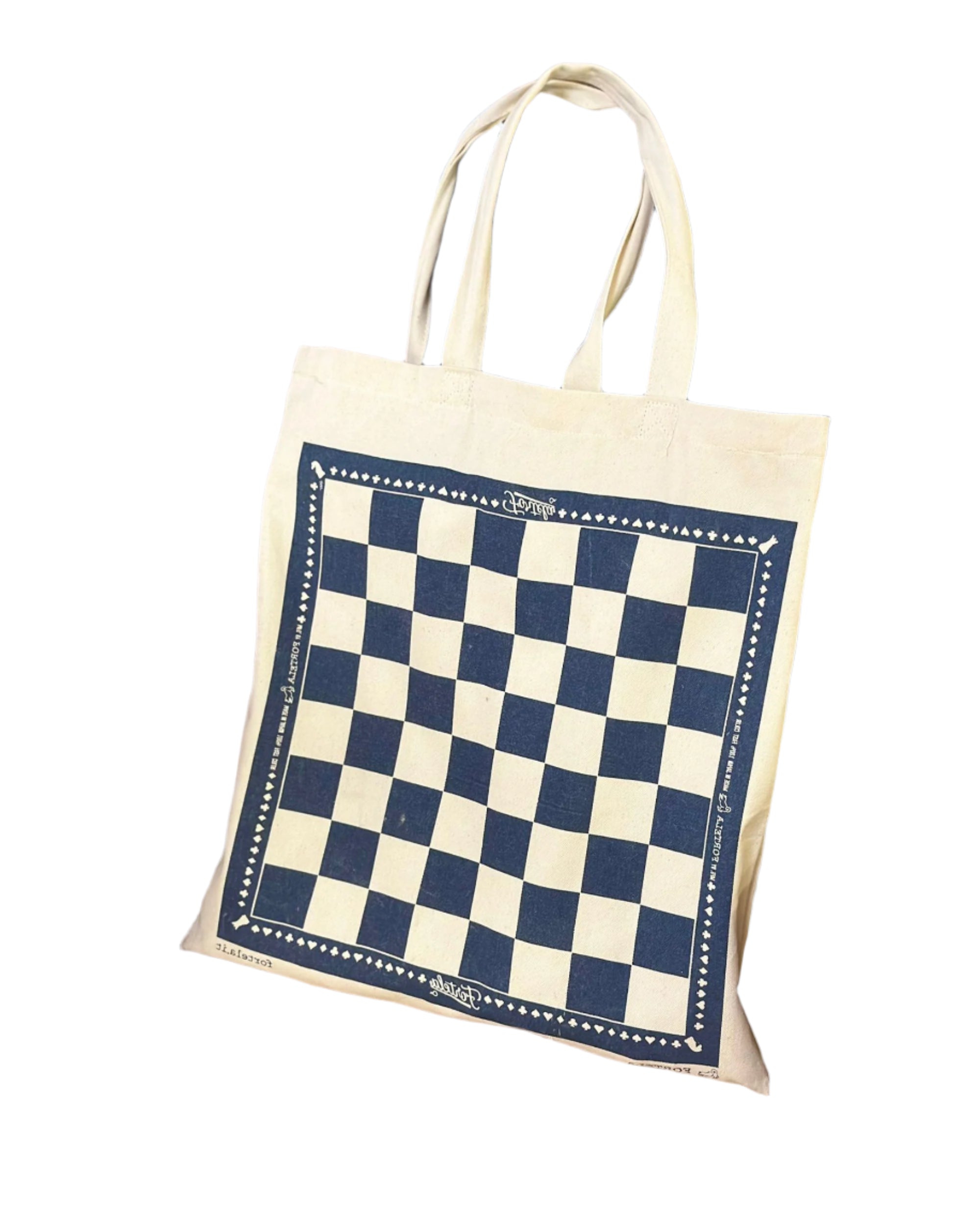 Zumabag Damier Print Cotton Tote Bag