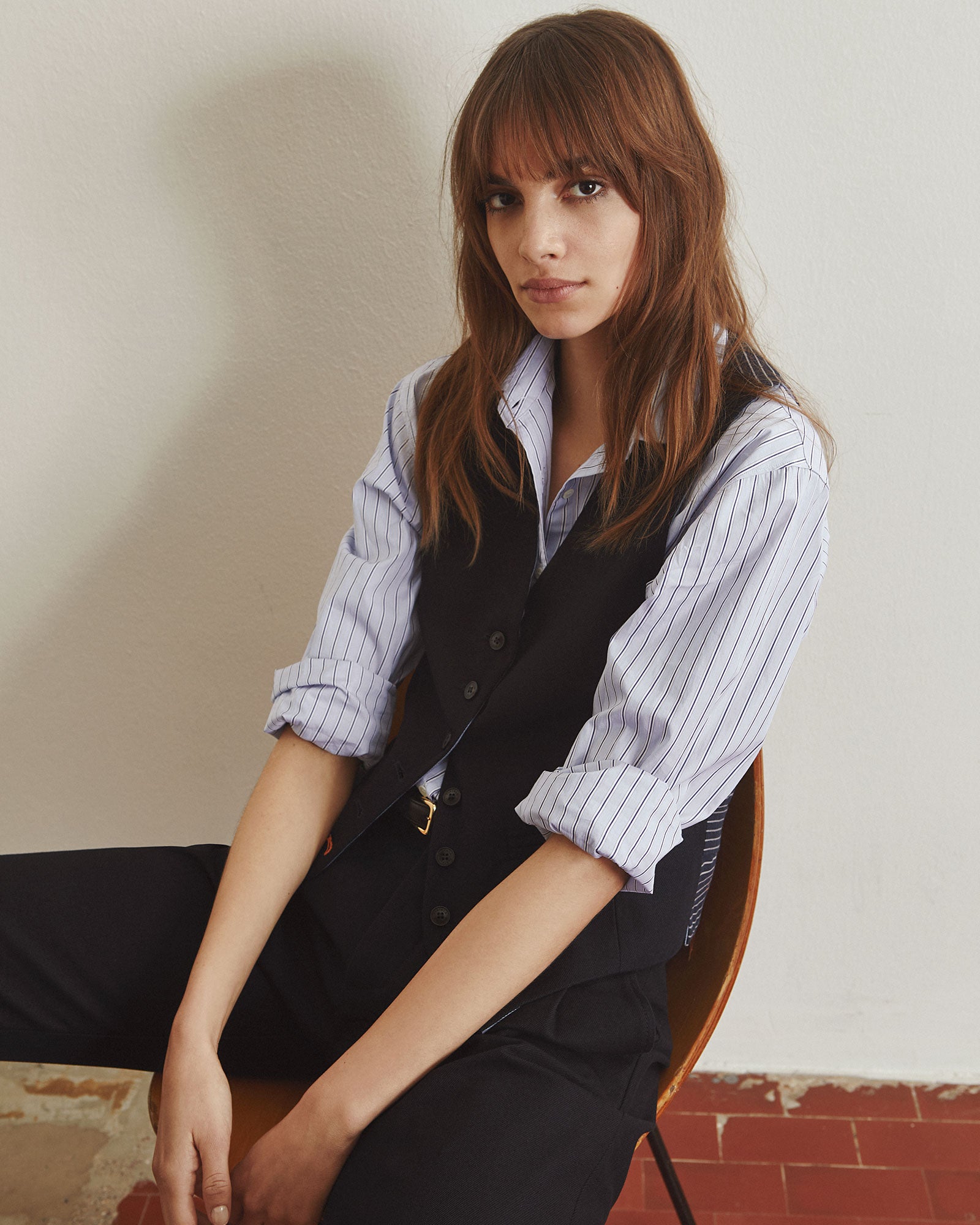 Catherine Oxford Cotton Striped Shirt
