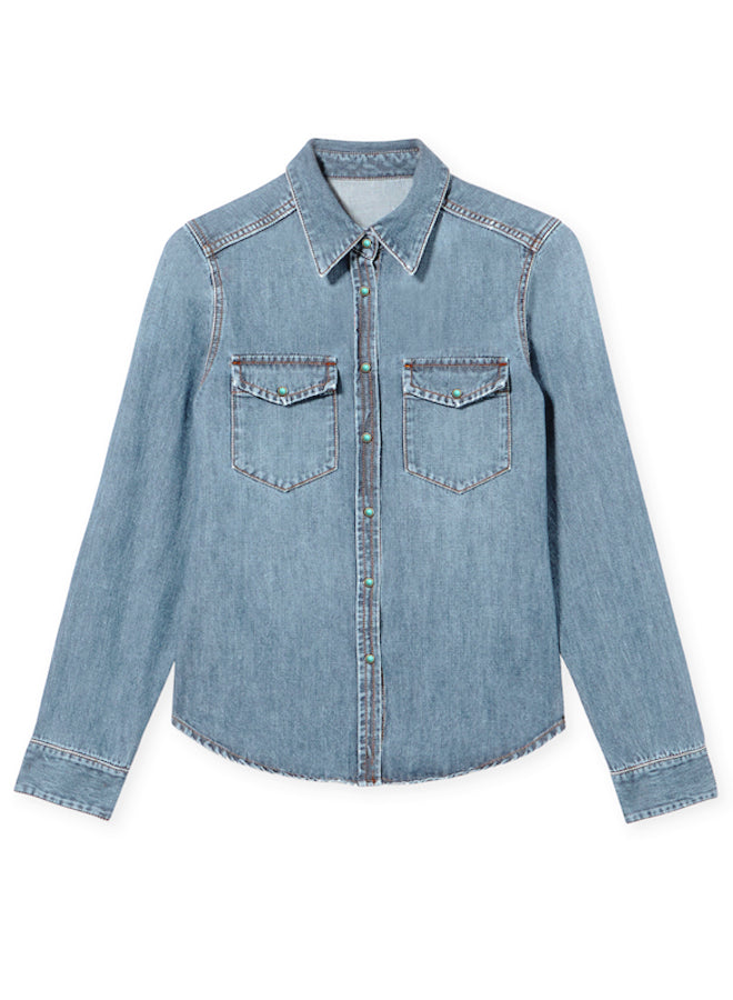 Brigitte Denim Shirt Slim Fit Bleach Wash