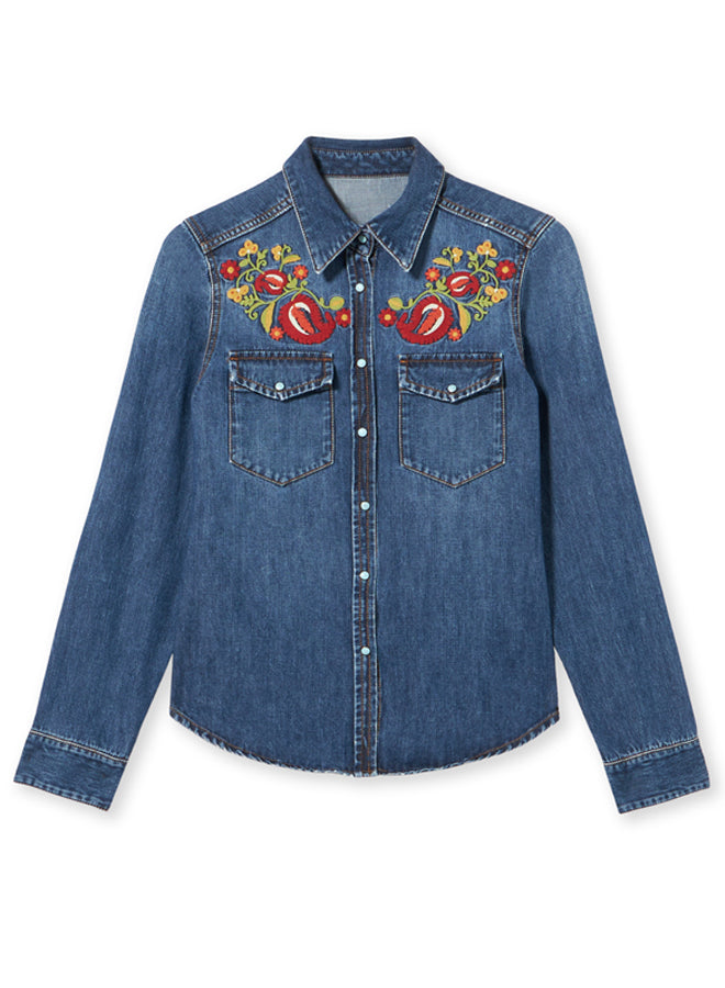 Brigitter Embroidered Denim Shirt