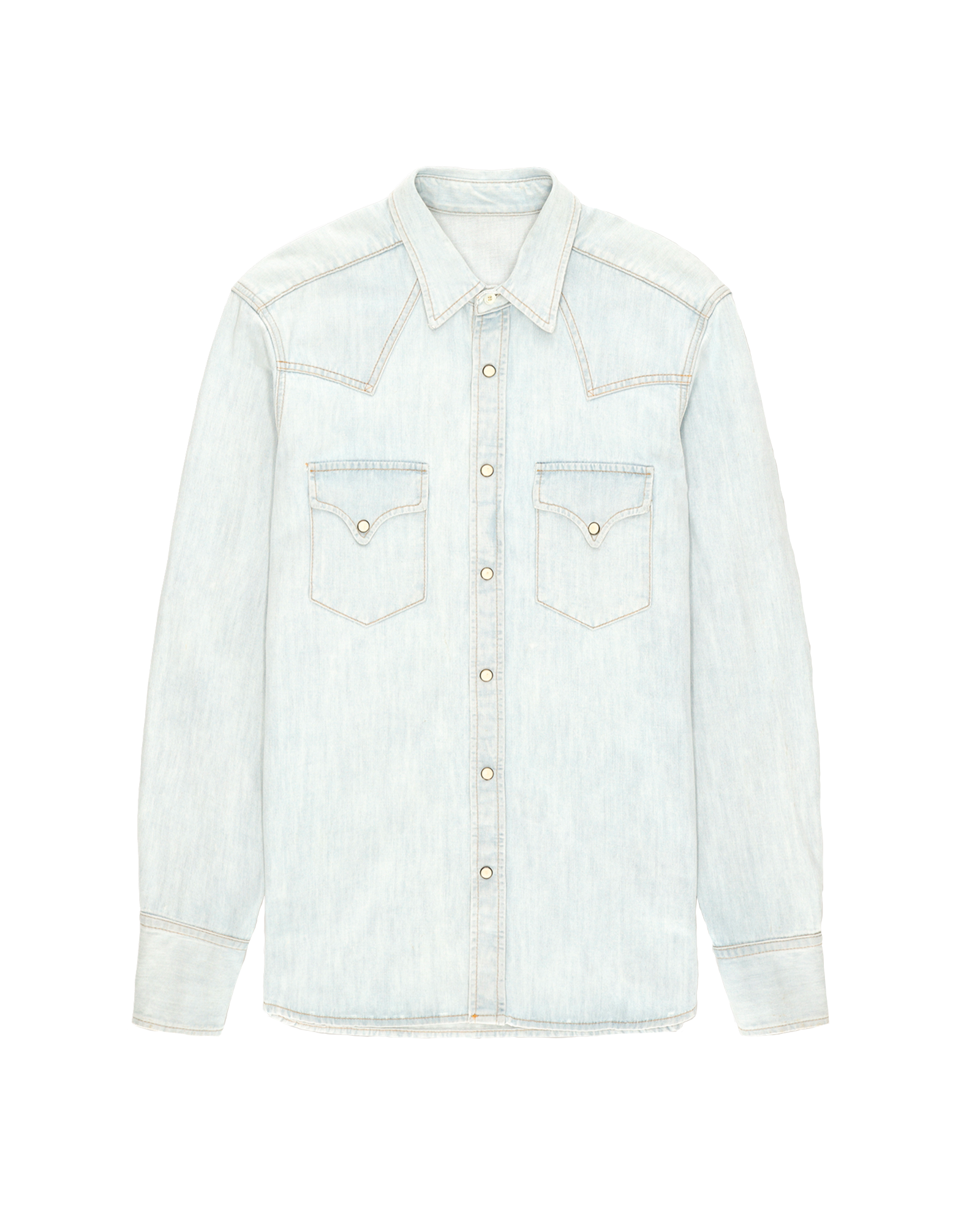 Ntex Camicia Texana In Denim Bleach Wash