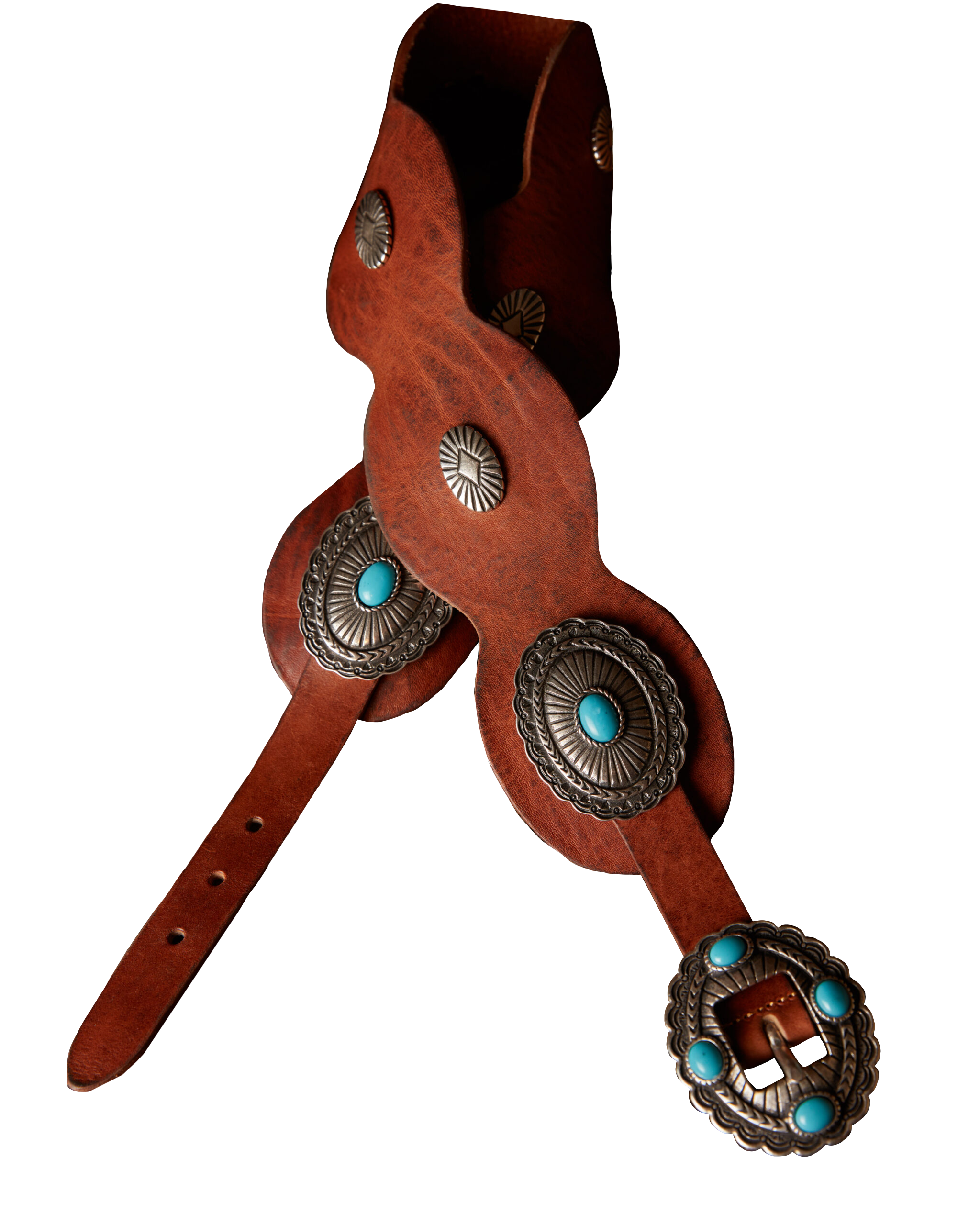 Tatum Leather Belt with Conchos