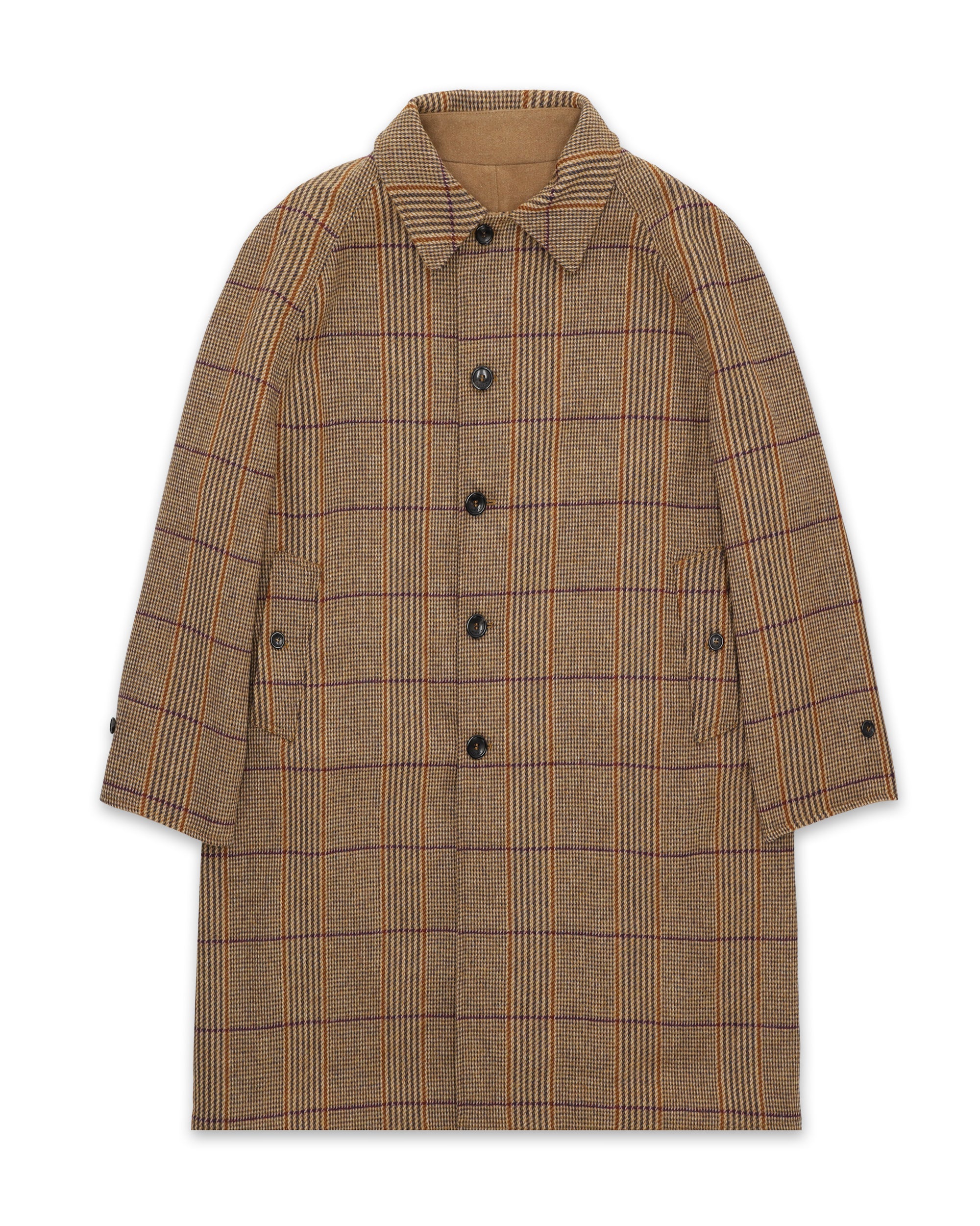 Stanford Check Wool Double-Faced Single-breasted Coat