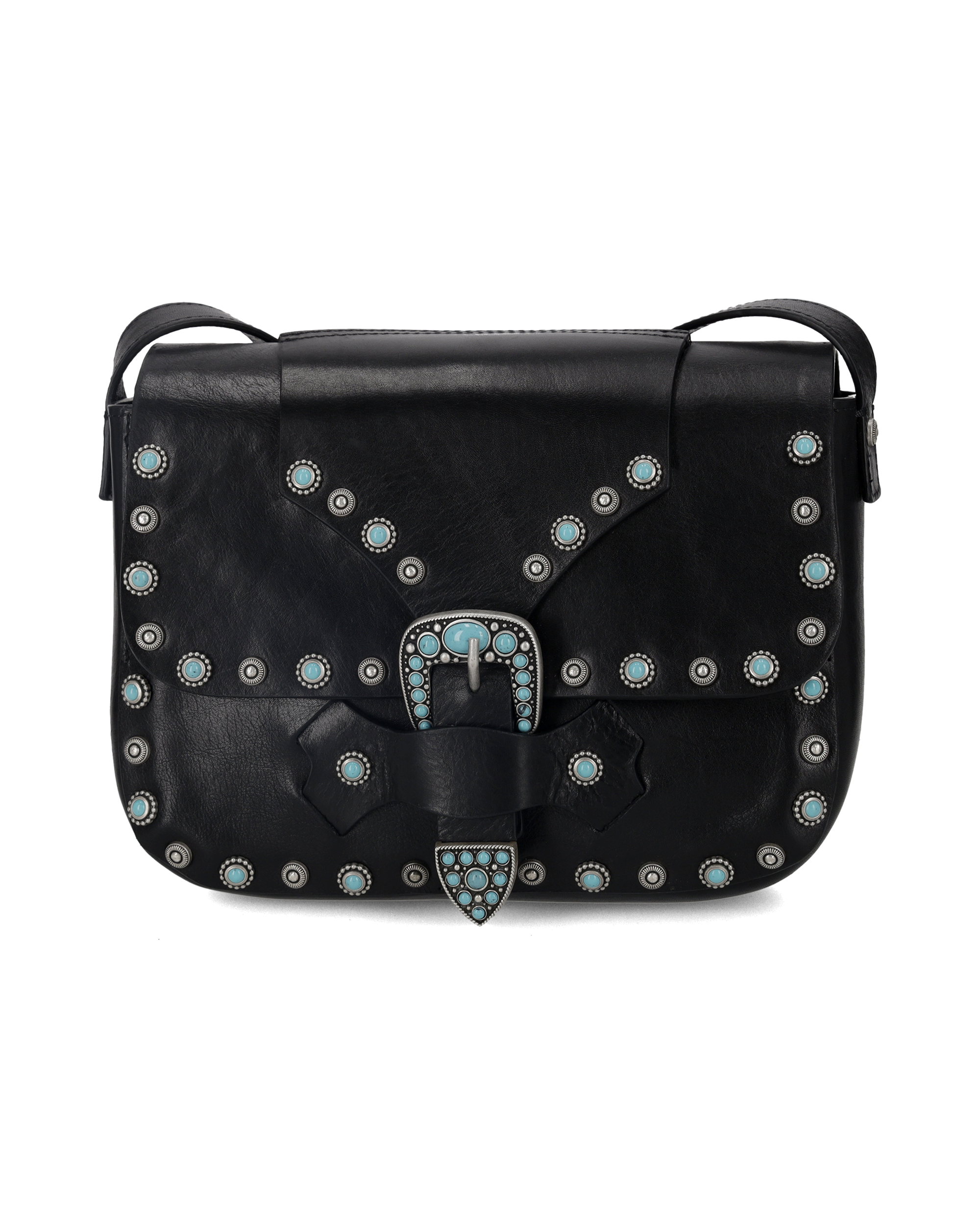 Kaya Borsa In Pelle Di Vitello Con Turchesi
